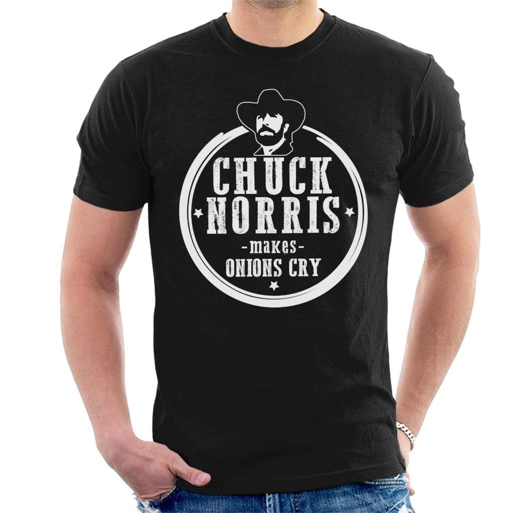 Chuck Norris Makes Onions Cry Men's Graphic T-Shirt - Funny Novelty Tee for Fans - Perfect Gift for Fitness & Martial Arts Enthusiasts