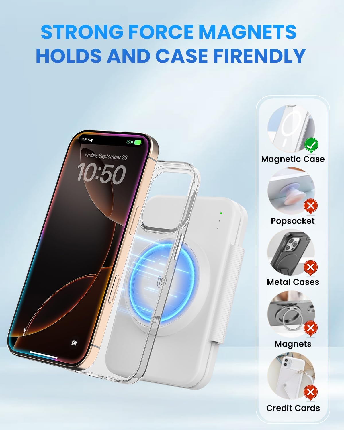 JoyGeek 3-in-1 Magnetic Wireless Charging Station for iPhone 12-16 Pro/Max - Foldable Fast Charger Stand with 18W PD - Portable Travel Dock for iPhone, Apple Watch & AirPods - Perfect for Home, Office & Travel Use