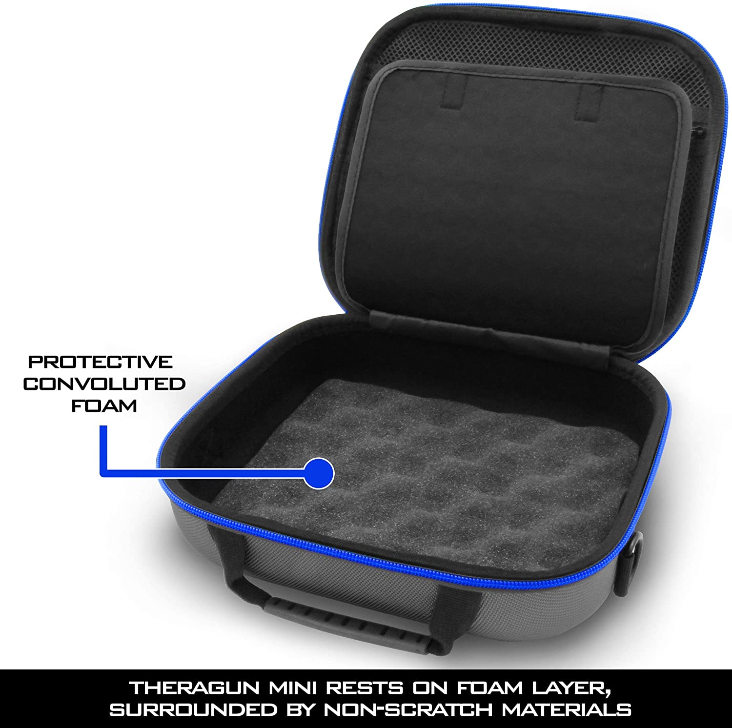 CASEMATIX Travel Case for Theragun Mini Massage Gun - Storage Organizer for Massager, Attachments, Charger & Accessories | Portable Protection for Gym, Home & Travel Use
