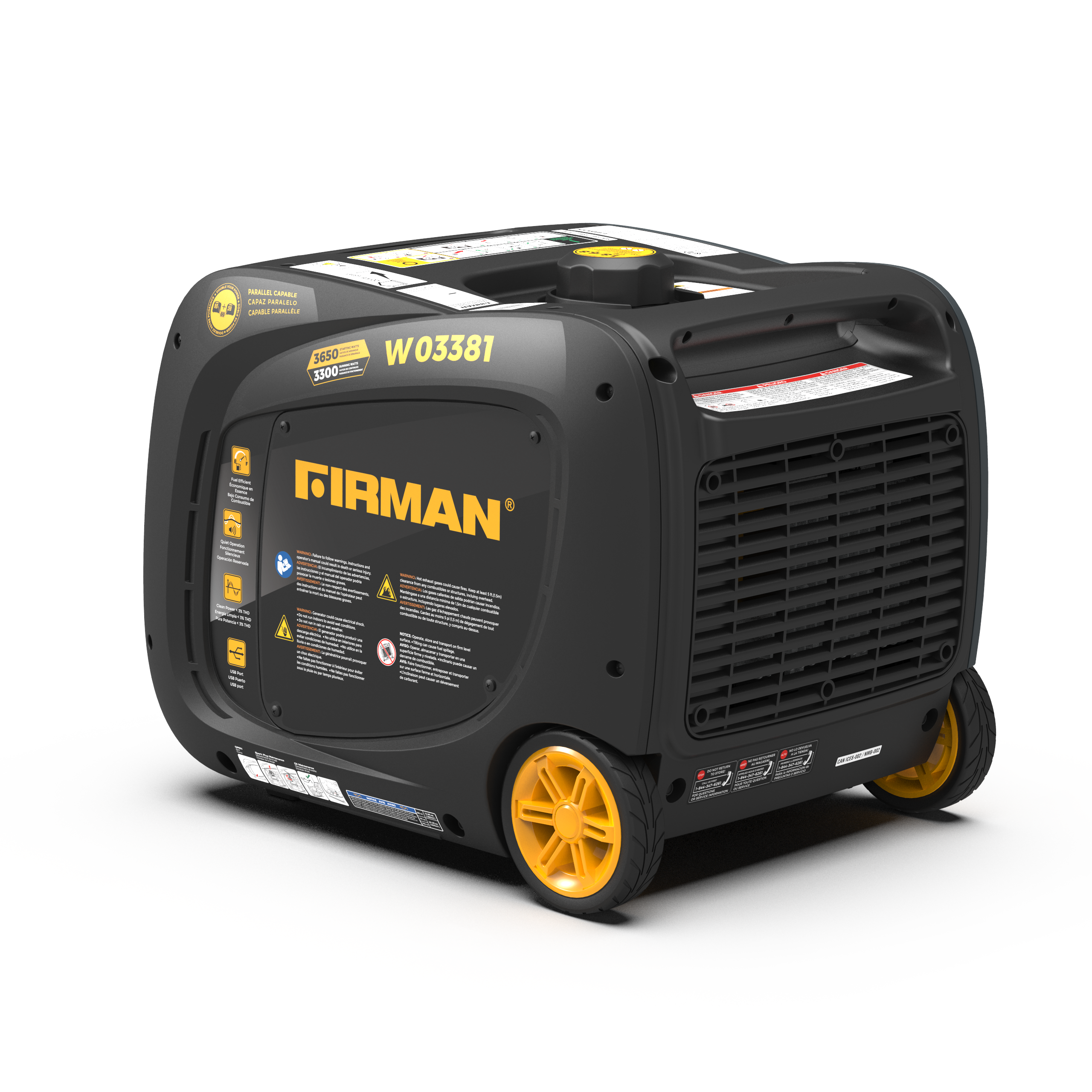 3650W Portable Inverter Generator with Recoil Start - Quiet, Reliable Power for Camping, RV Trips & Emergency Backup