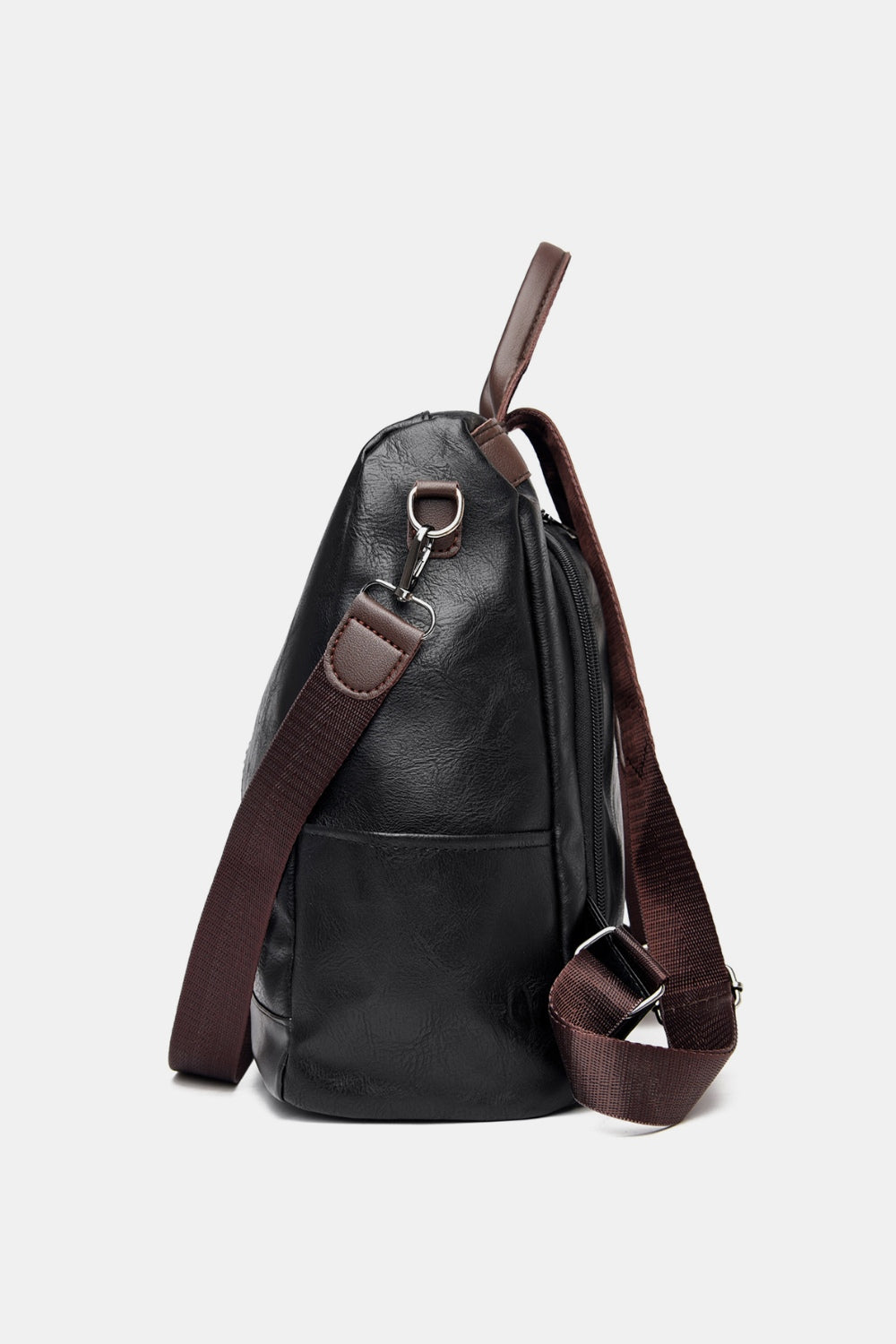 Premium PU Leather Backpack for Men & Women - Water-Resistant Laptop Backpack with USB Charging Port - Perfect for Work, Travel, and College (Black)