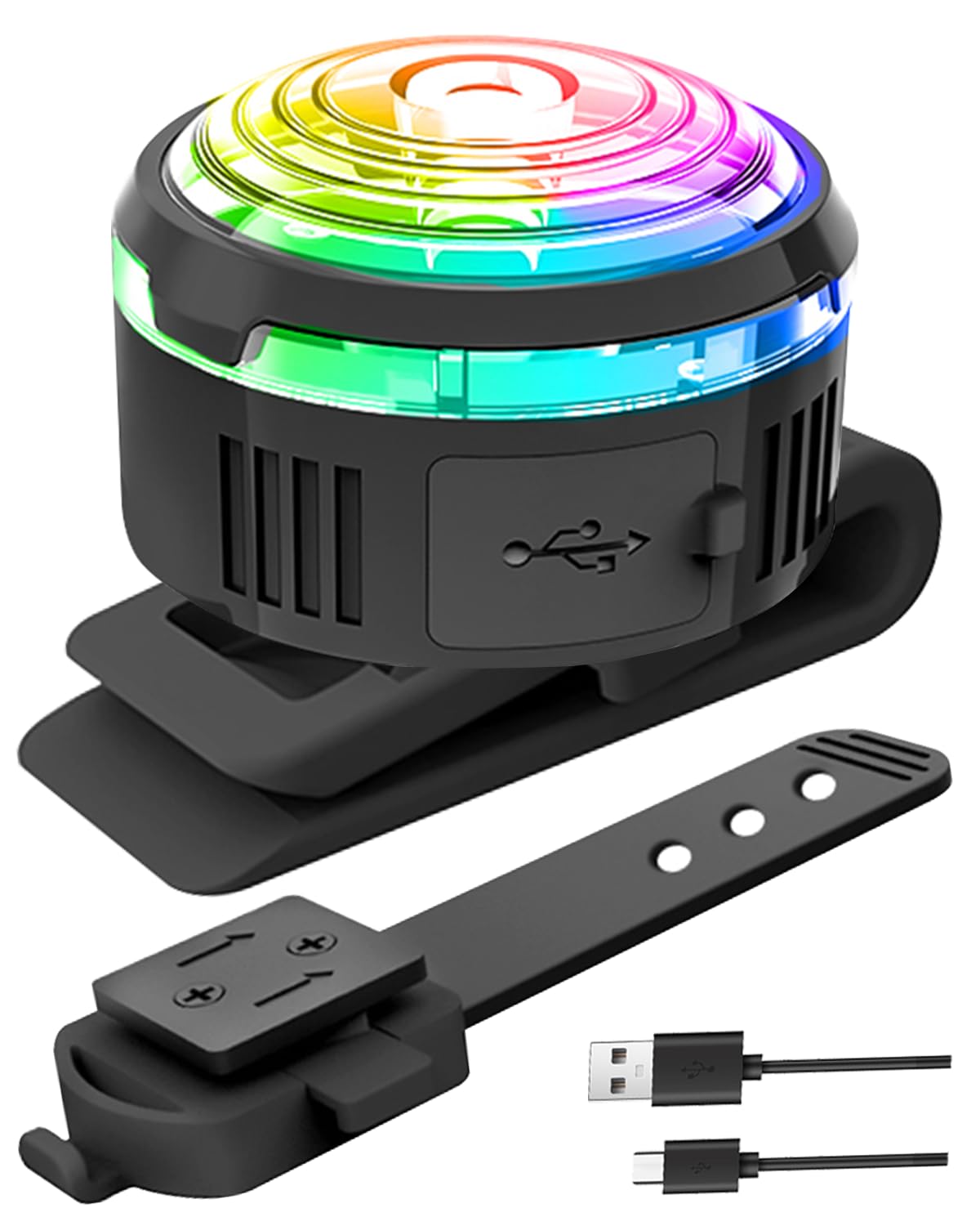Rechargeable XL 2-in-1 LED Dog Collar Light with 8 Modes - IPX7 Waterproof Safety Light for Dog Jackets & Raincoats - Perfect for Night Walks, Running, Camping & Cycling Adventures