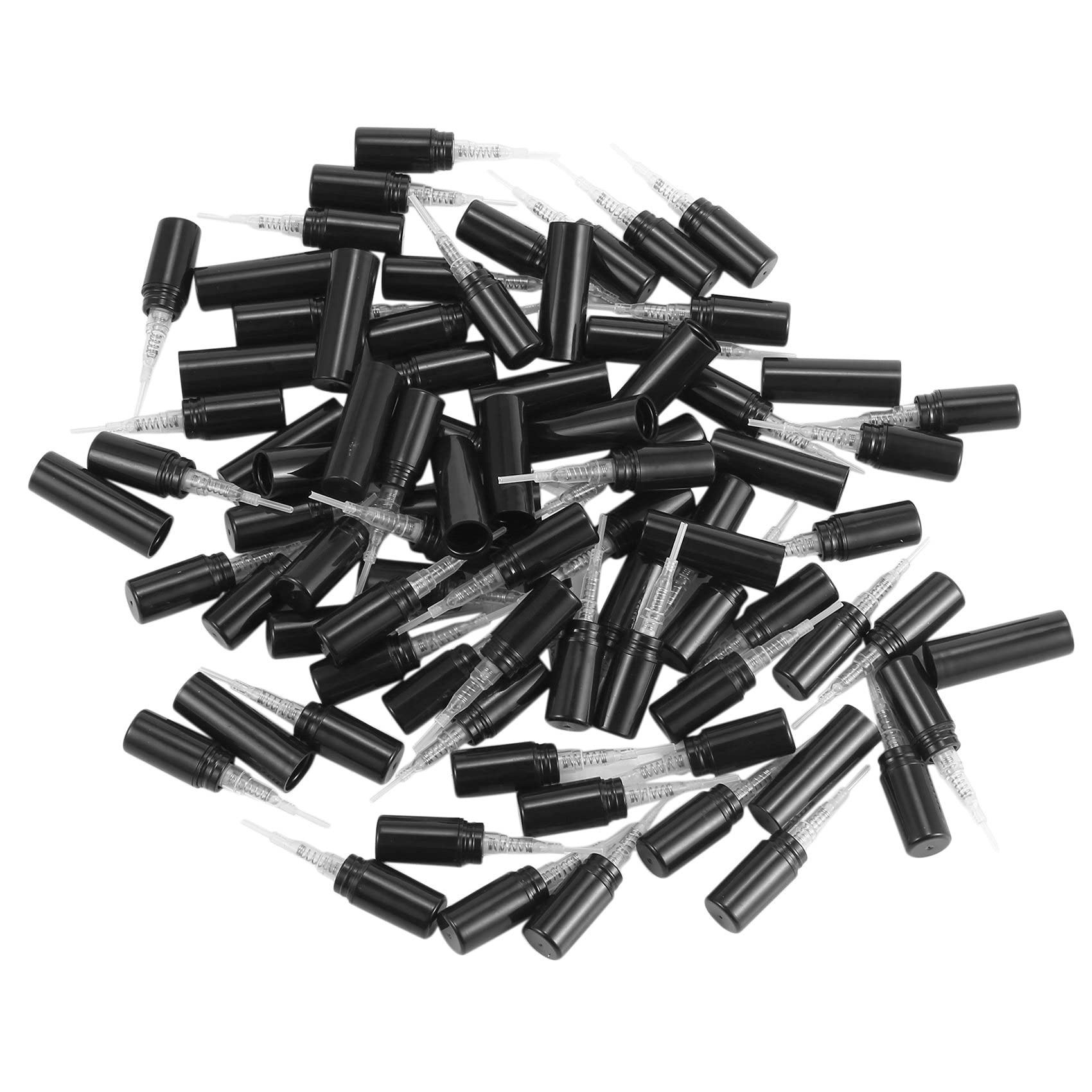 100Pcs 2ml Black Plastic Perfume Sample Spray Bottles - Travel Size Refillable Atomizer for Fragrance Oils, Essential Oils & Cologne - Perfect for DIY Perfume Making, Travel & Gift Samples