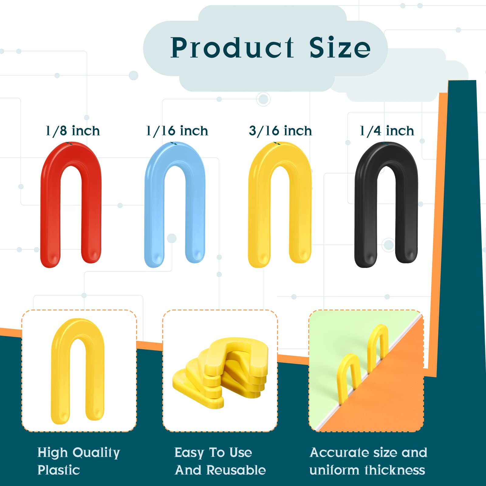 Horseshoe Shims Plastic Shims - U Shaped Tile Leveling Shims (1/4