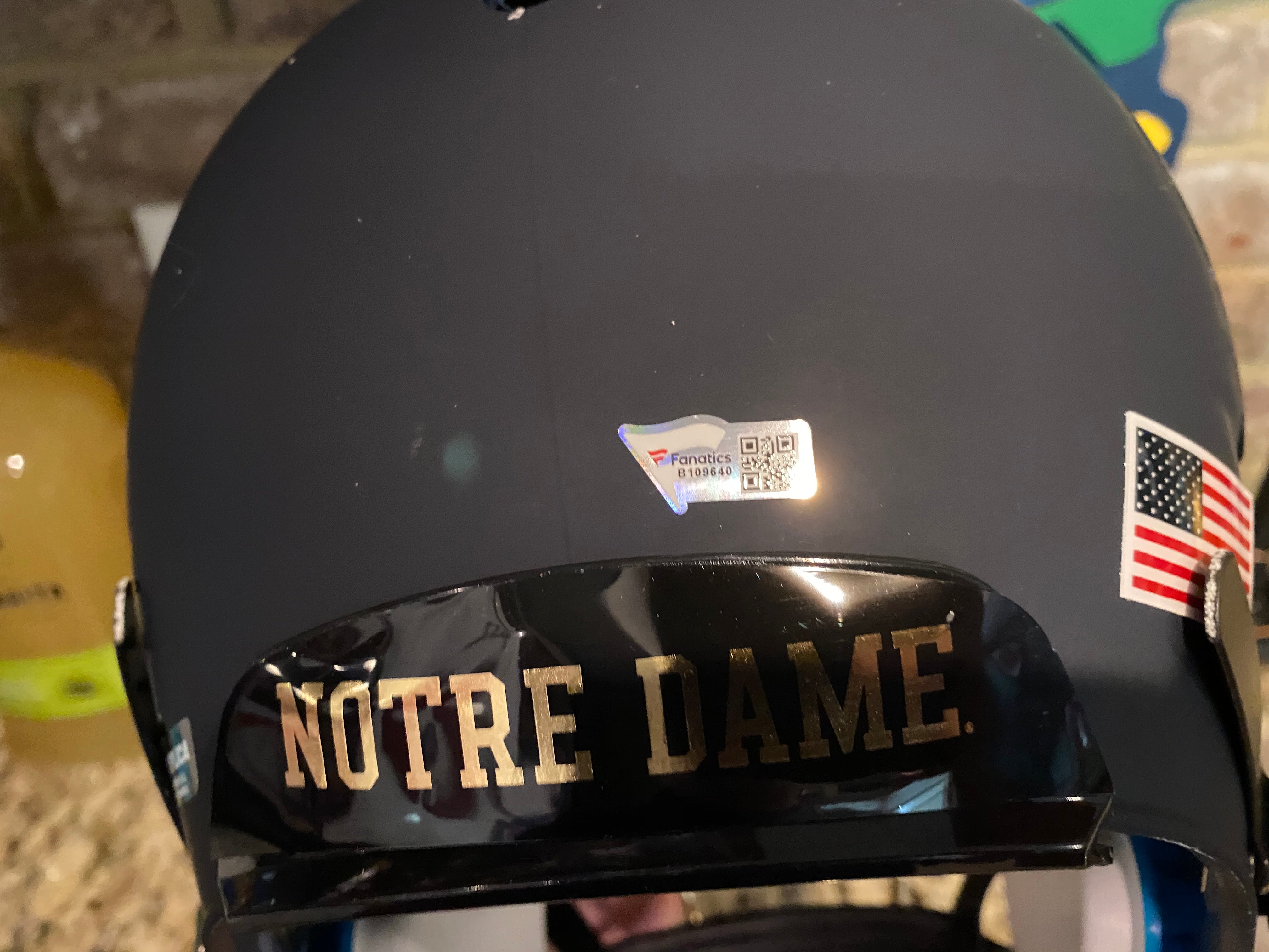 Authentic Ian Book Notre Dame Signed Football Helmet - Fanatics Exclusive Schutt Tradition Replica with 