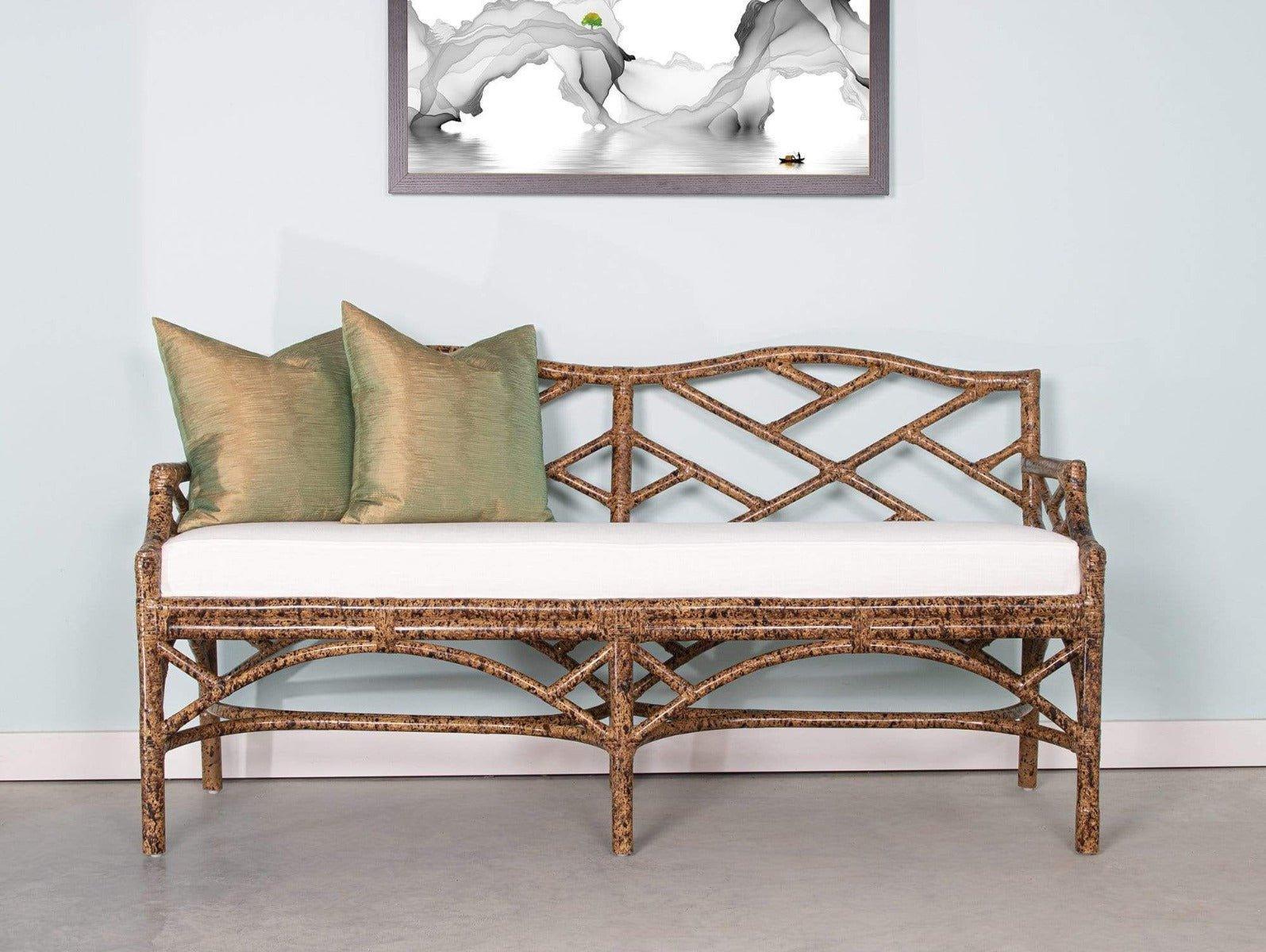 Chinese Chippendale Bench - Elegant Wooden Accent Bench with Carved Details | Perfect for Entryway, Bedroom, or Living Room Decor