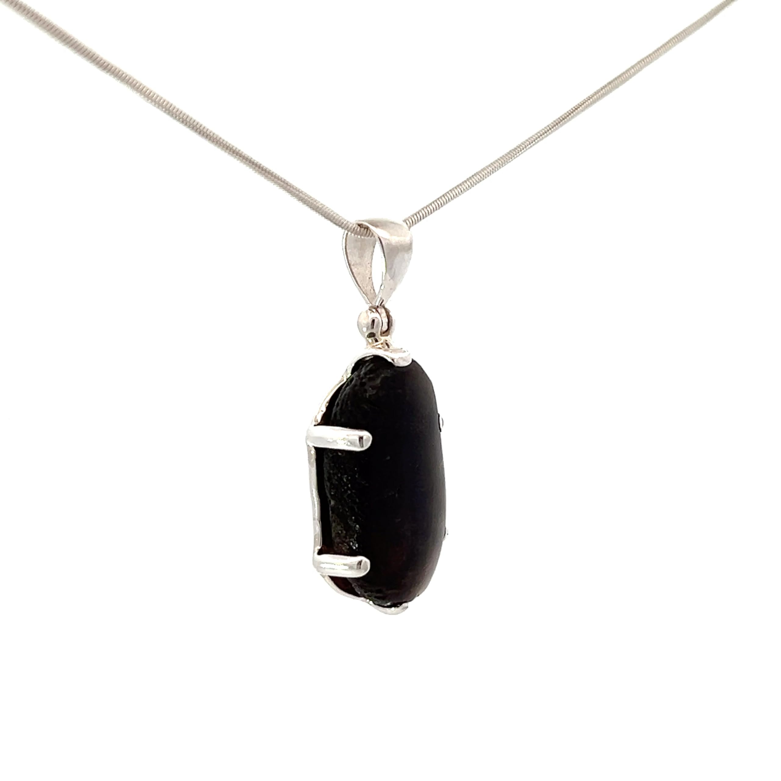 Forever Awaken Saffordite Cintamani Stone Pendant Necklace - 18 Inch Brown Leather Cord - Spiritual Healing Jewelry for Meditation & Energy Protection