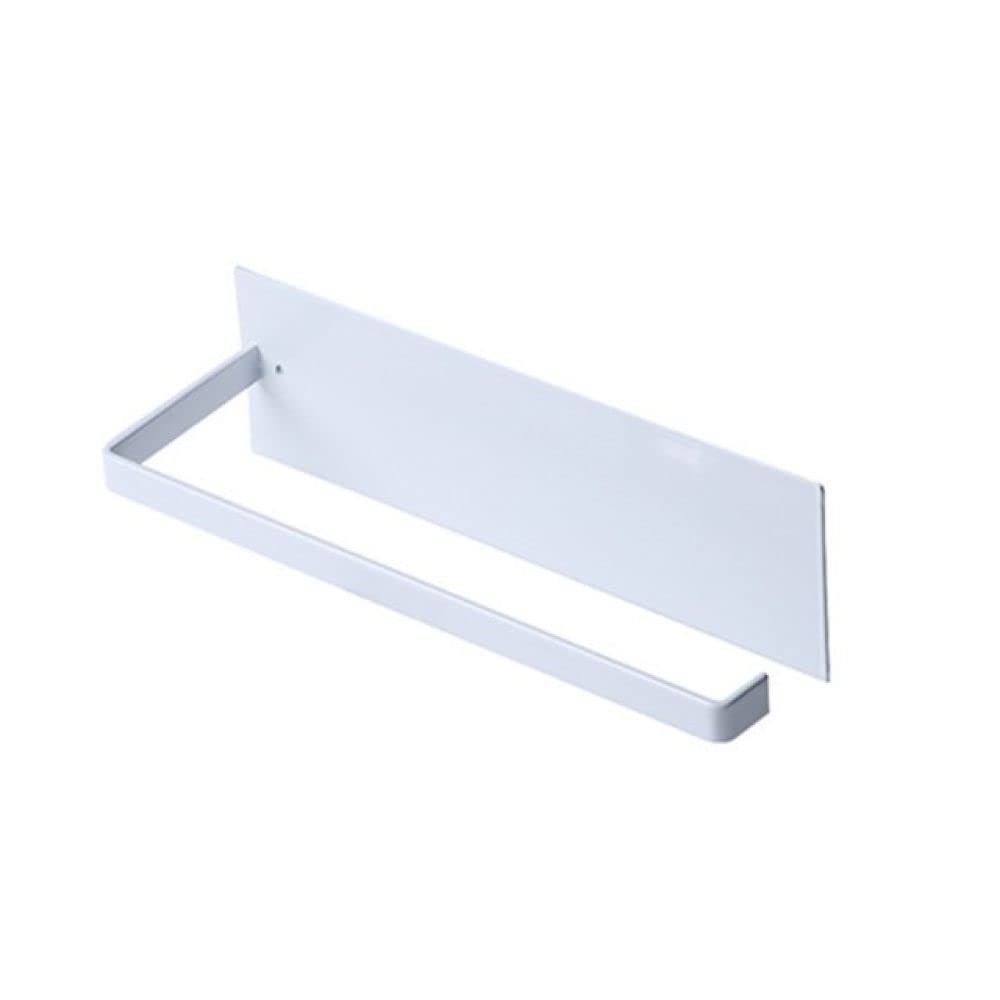 Non-Perforated Paper Towel Holder - Wall-Mounted Toilet Paper Hanger & Roll Holder with Self-Adhesive Shelf - White Bathroom Organizer for Fresh Film Storage (1 Pack) - Perfect for Small Spaces, RVs, and Compact Bathrooms