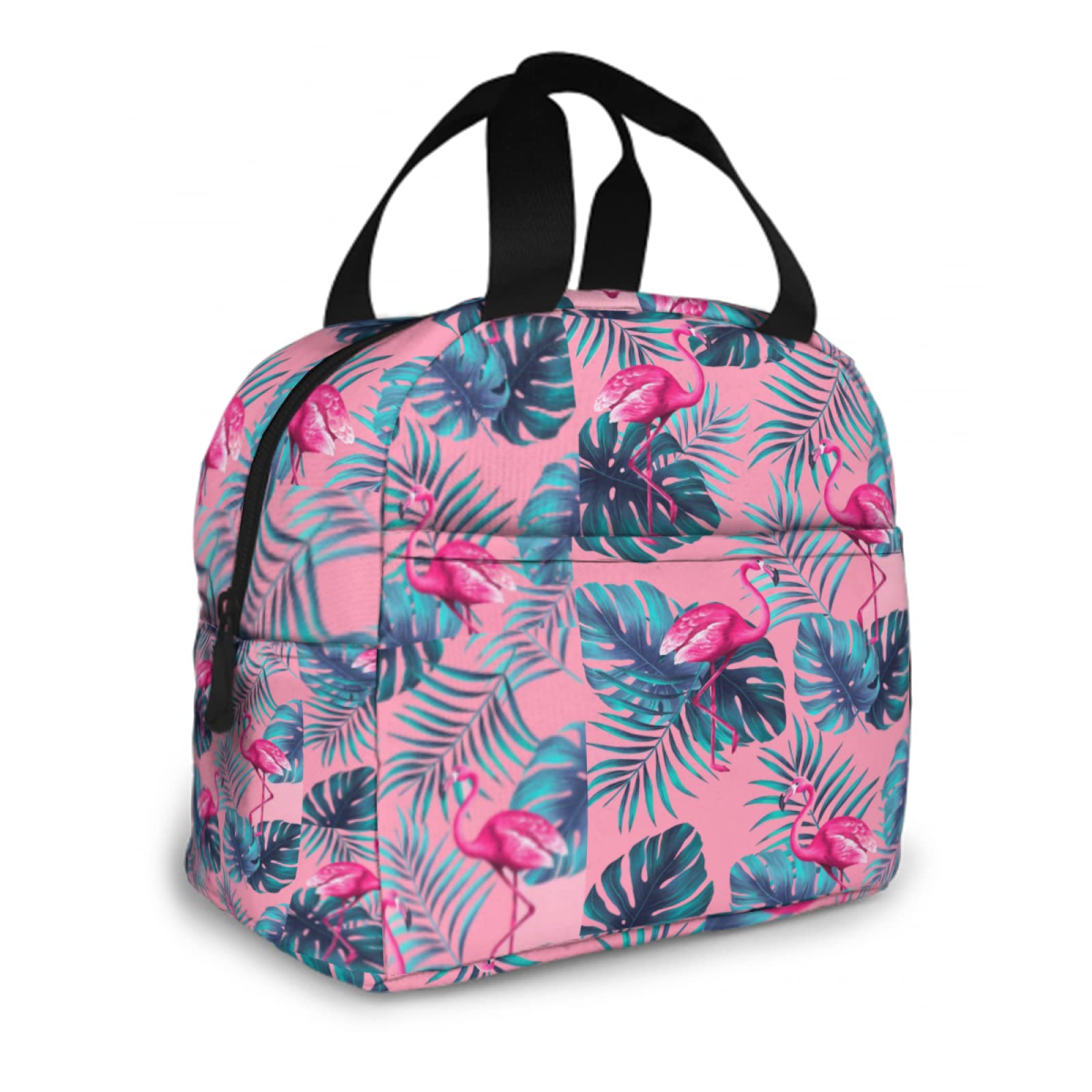 **Pink Flamingo Insulated Lunch Bag - Leakproof Thermal Cooler Tote with Front Pocket for Women, Men & Kids - Perfect for Work, School, Picnic, Hiking & Travel**