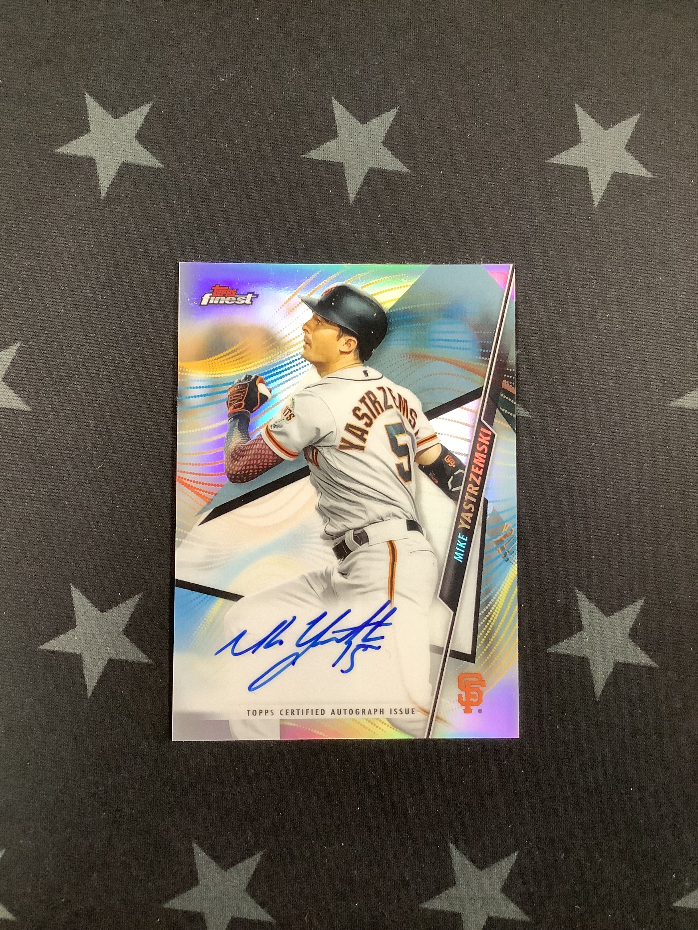 2020 Topps Finest Baseball Silver Mike Yastrzemski Autograph #FA M - Rare Collectible for Baseball Fans & Card Enthusiasts - Perfect for Display, Trading, and Investment