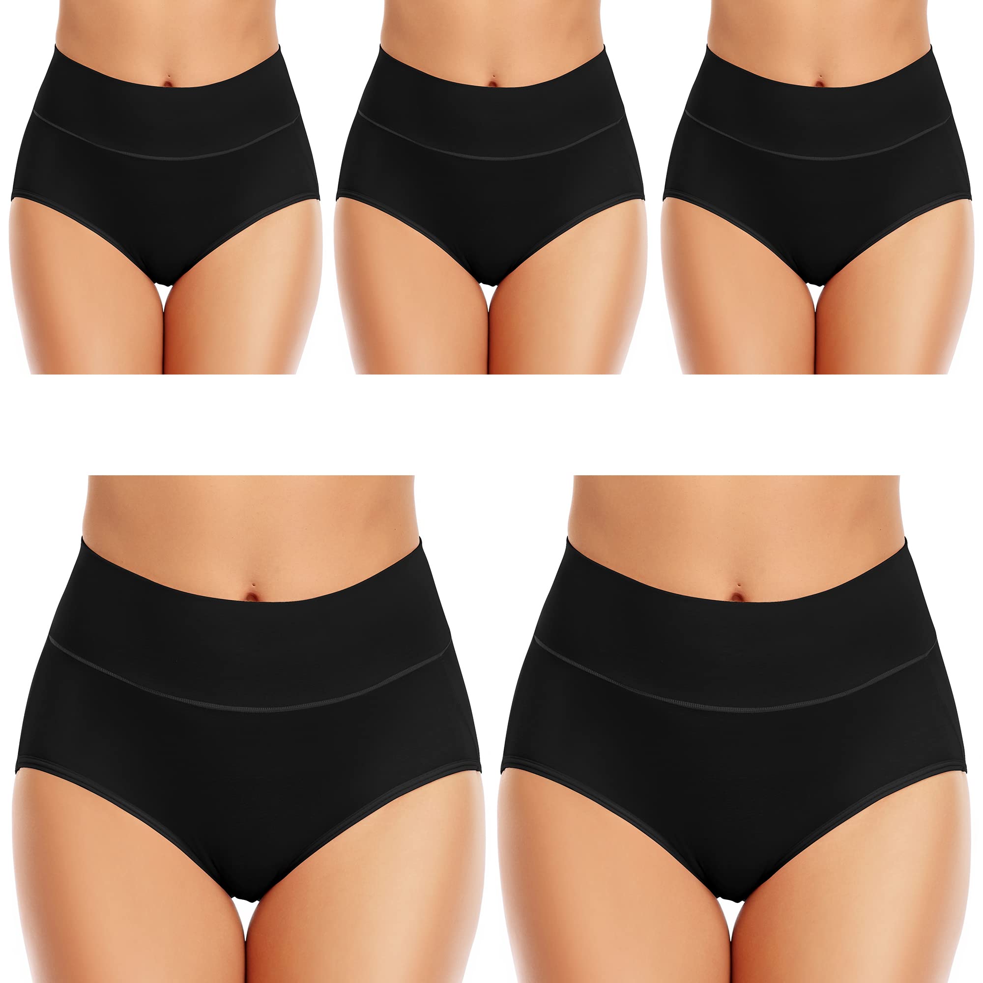 Women's Tummy Control Underwear - High Waisted Cotton Briefs for No Muffin Top, Soft & Breathable Panties - Perfect for Everyday Wear, Workout & Postpartum Recovery