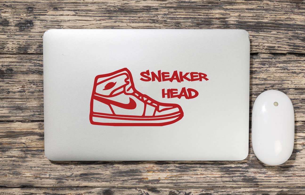 Customizable Sneaker Head Vinyl Wall Decal - Removable Shoe Silhouette Sticker for Sneaker Collectors | Perfect for Bedroom, Game Room, Closet & Shoe Store Decor | Ideal for Home, Office & Sneakerhead Gifts