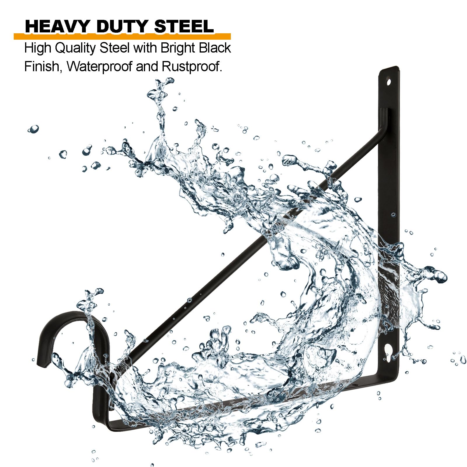 6 Pack Heavy Duty Steel Closet Rod Brackets - 11