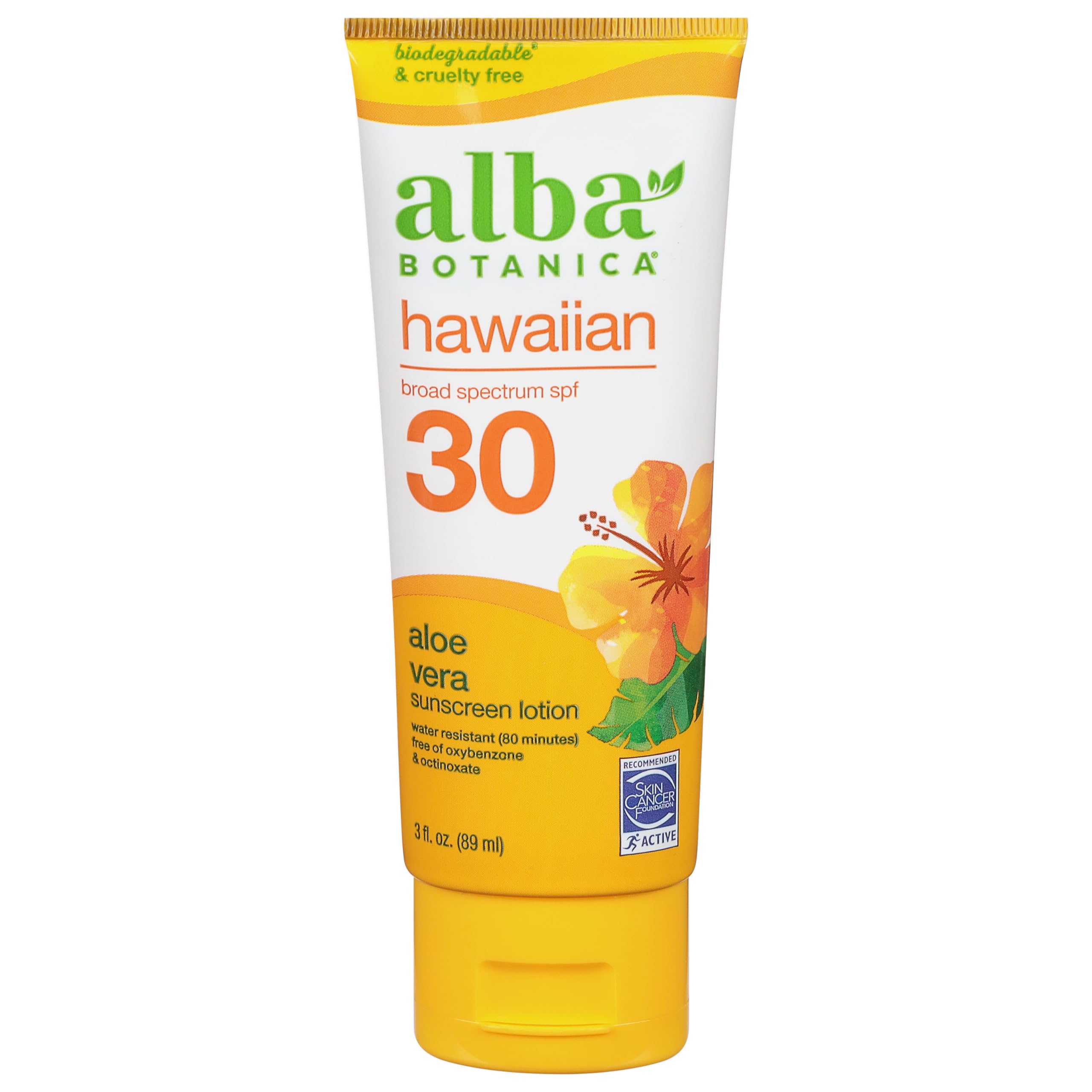 Alba Botanica Hawaiian Sunscreen Lotion SPF 30 with Aloe Vera - 3 Oz | Natural Sun Protection for Face & Body | Perfect for Beach, Pool & Outdoor Activities