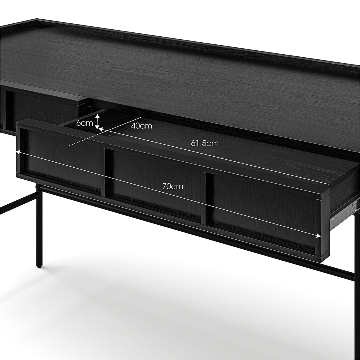Isla 2 Drawer Writing Desk - Modern Home Office Furniture for Small Spaces, Study & Work from Home (White Finish)