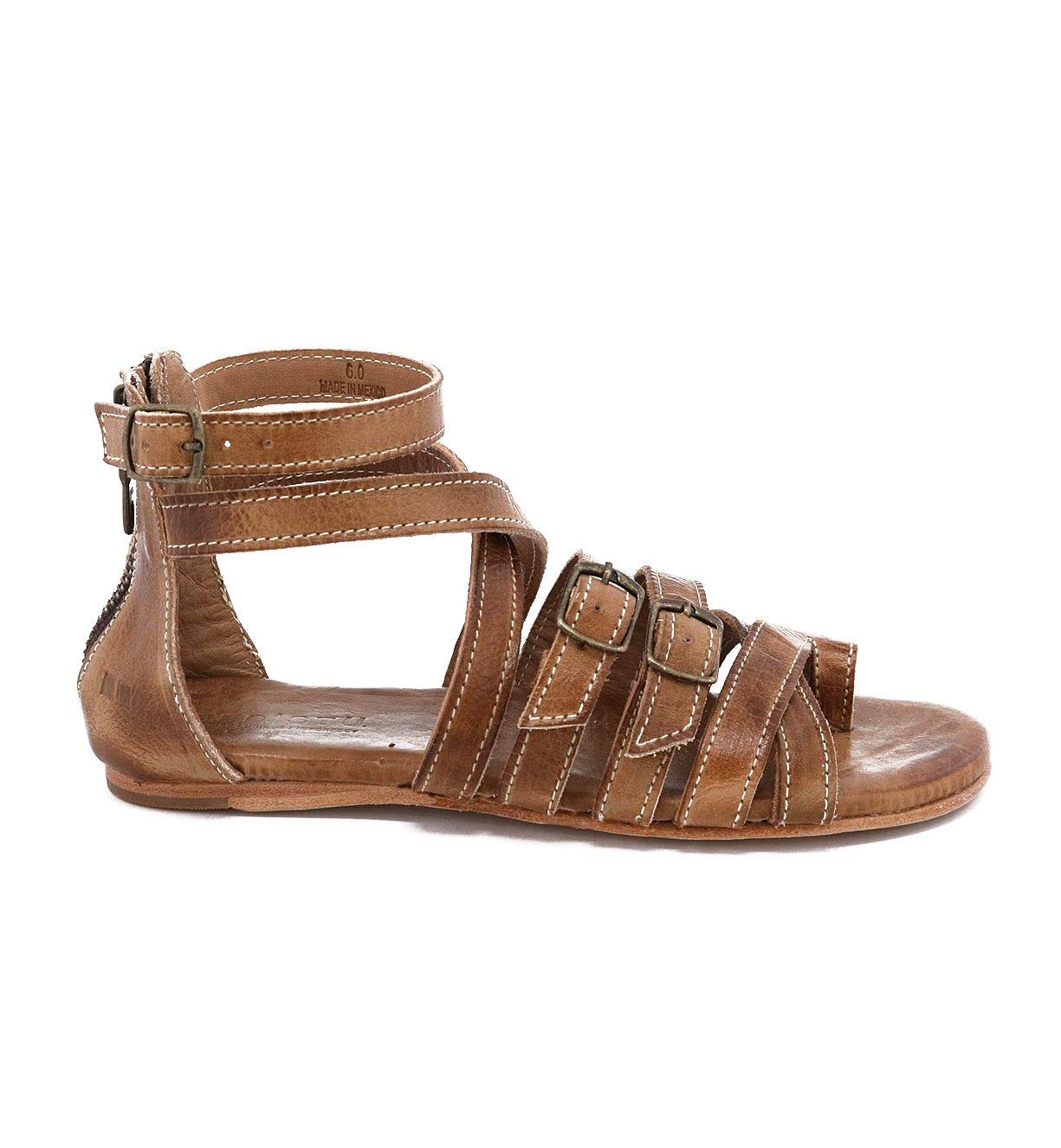 Bed:Stu Miya Women's Comfortable Leather Sandals with Cushioned Footbed - Perfect for Summer, Beach, and Casual Outfits