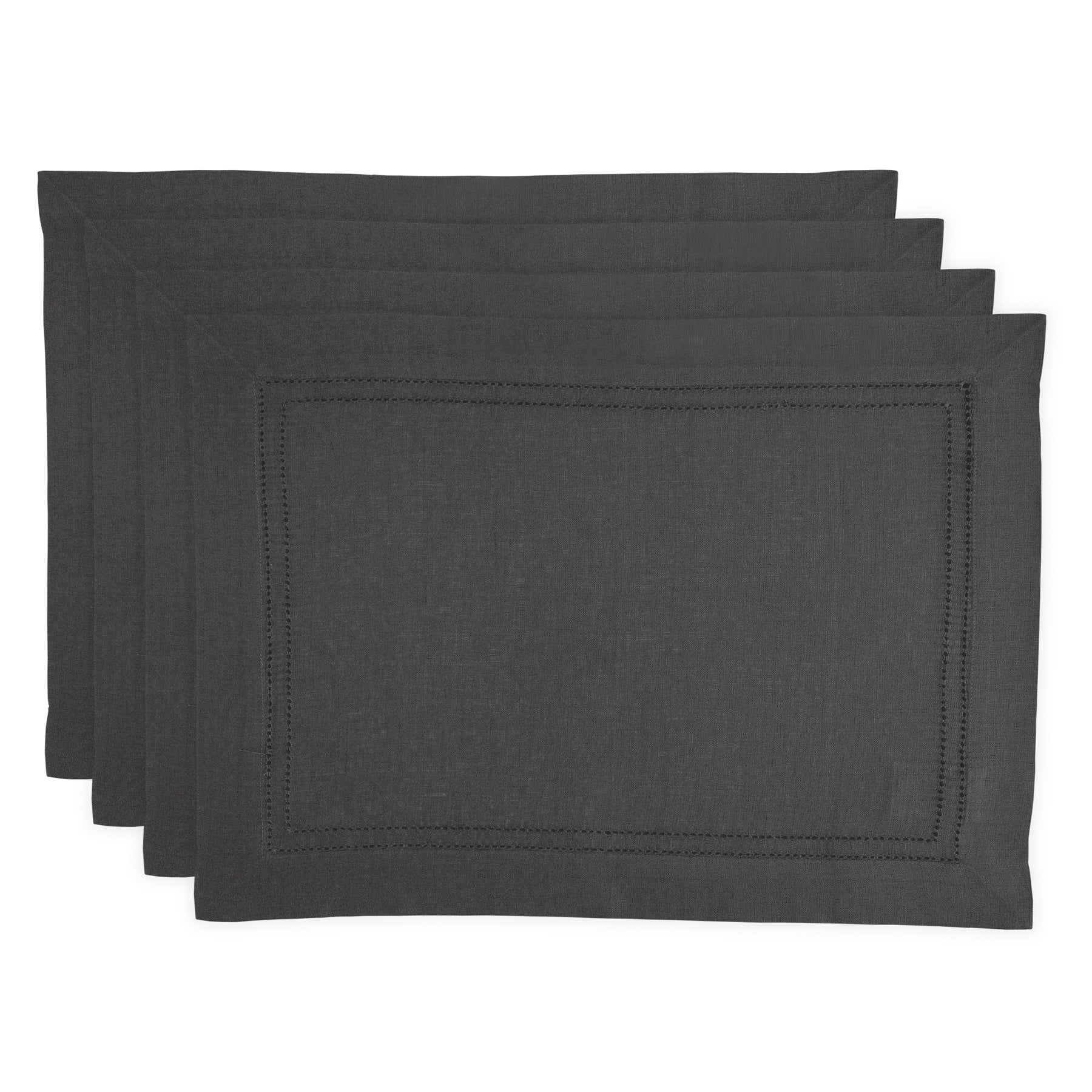 Premium Linen Double Hemstitch Placemats Set of 4 - Elegant Table Decor for Dining, Parties & Home Styling - Washable & Durable Place Settings for Everyday Use