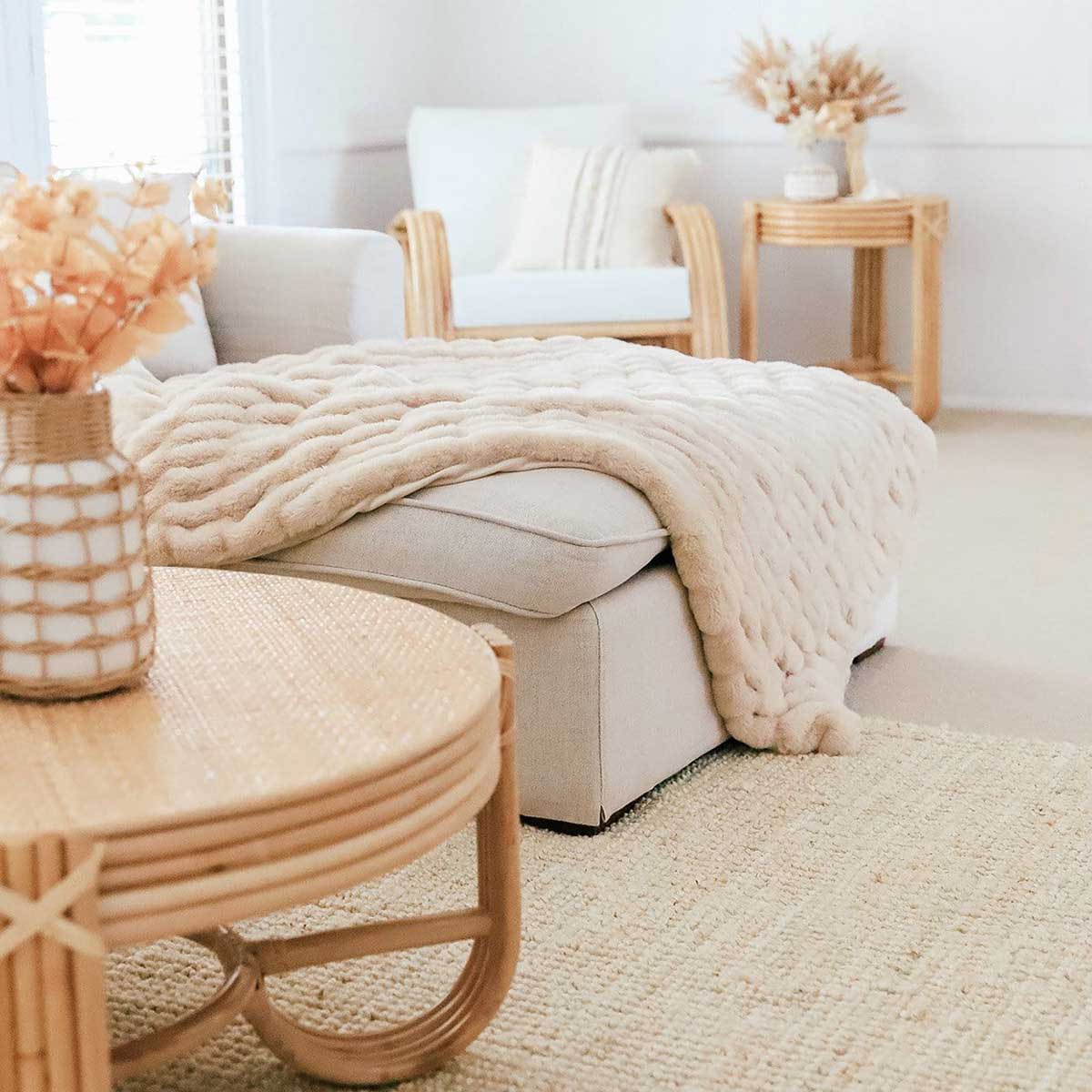 Kapoho Chunky Jute Rug - Natural Handwoven Eco-Friendly Area Rug for Living Room, Bedroom, or Outdoor Patio Decor