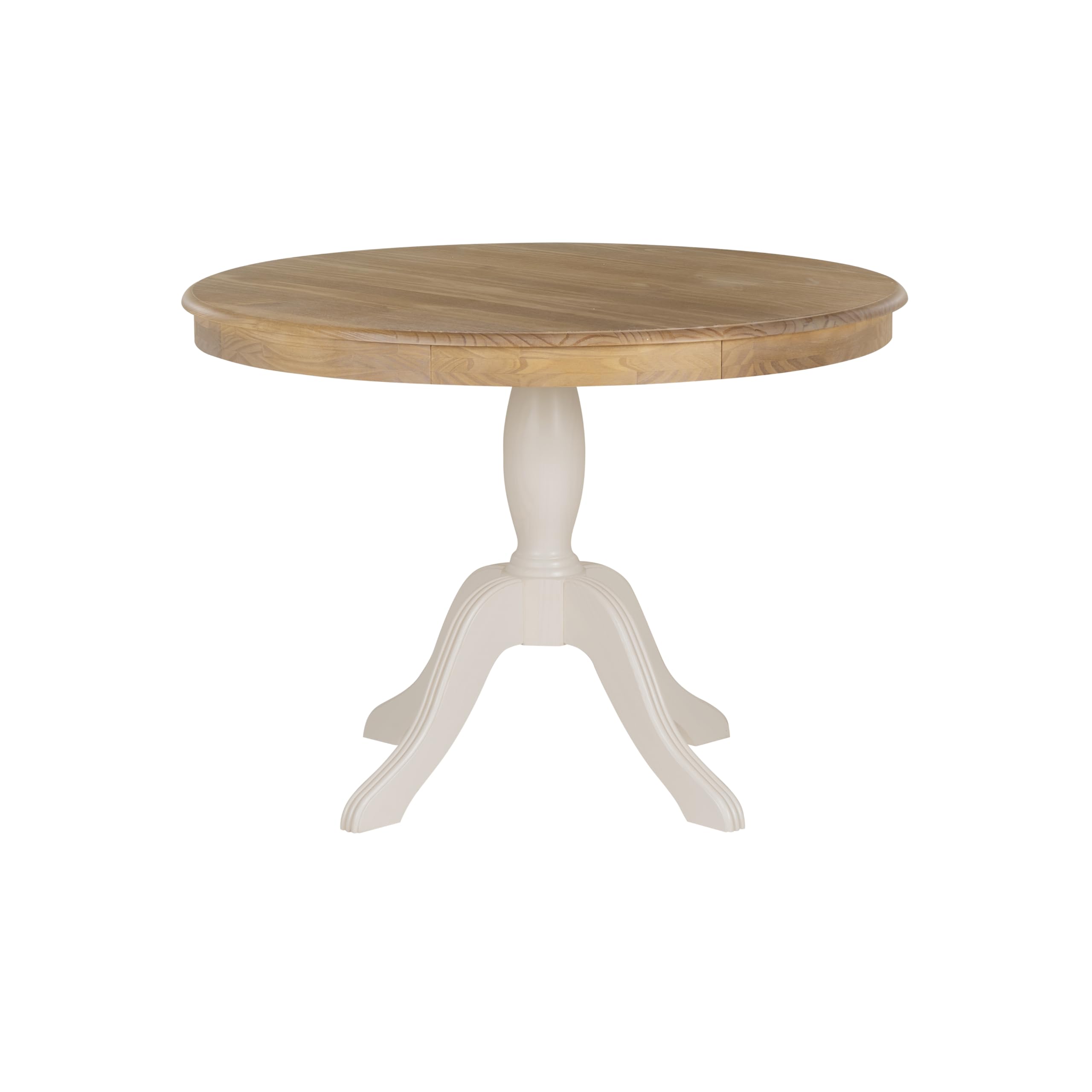Linon Harris Natural & White Two-Tone Round Pedestal Dining Table for Kitchen, Breakfast Nook & Small Space Dining - 36 Inch Modern Farmhouse Style