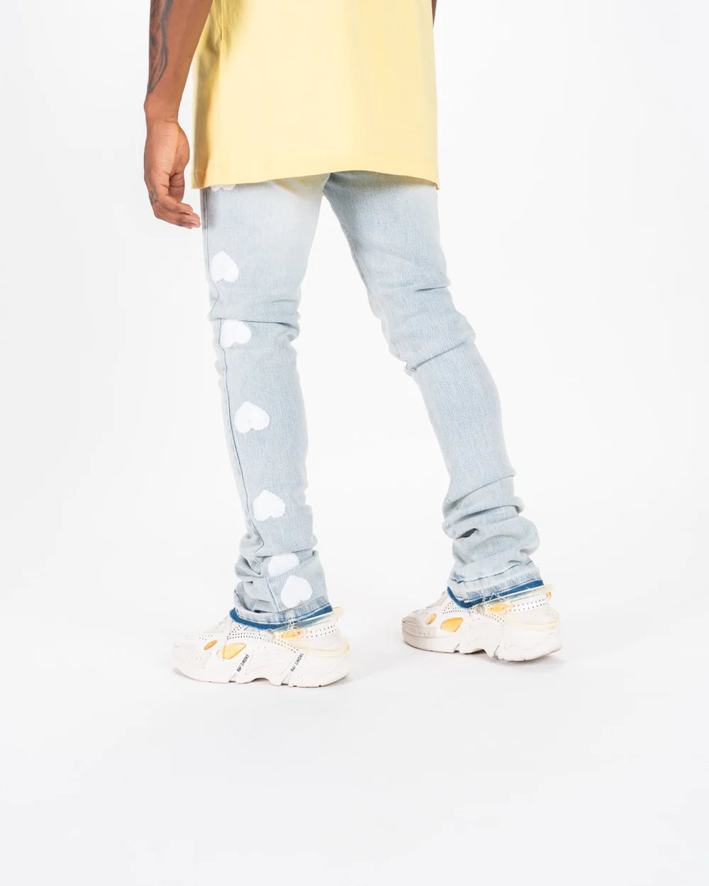PHEELINGS Heartbeat of Success Flare Stack Denim Jeans for Women - Trendy High Waisted Bootcut Pants for Casual Wear & Night Out