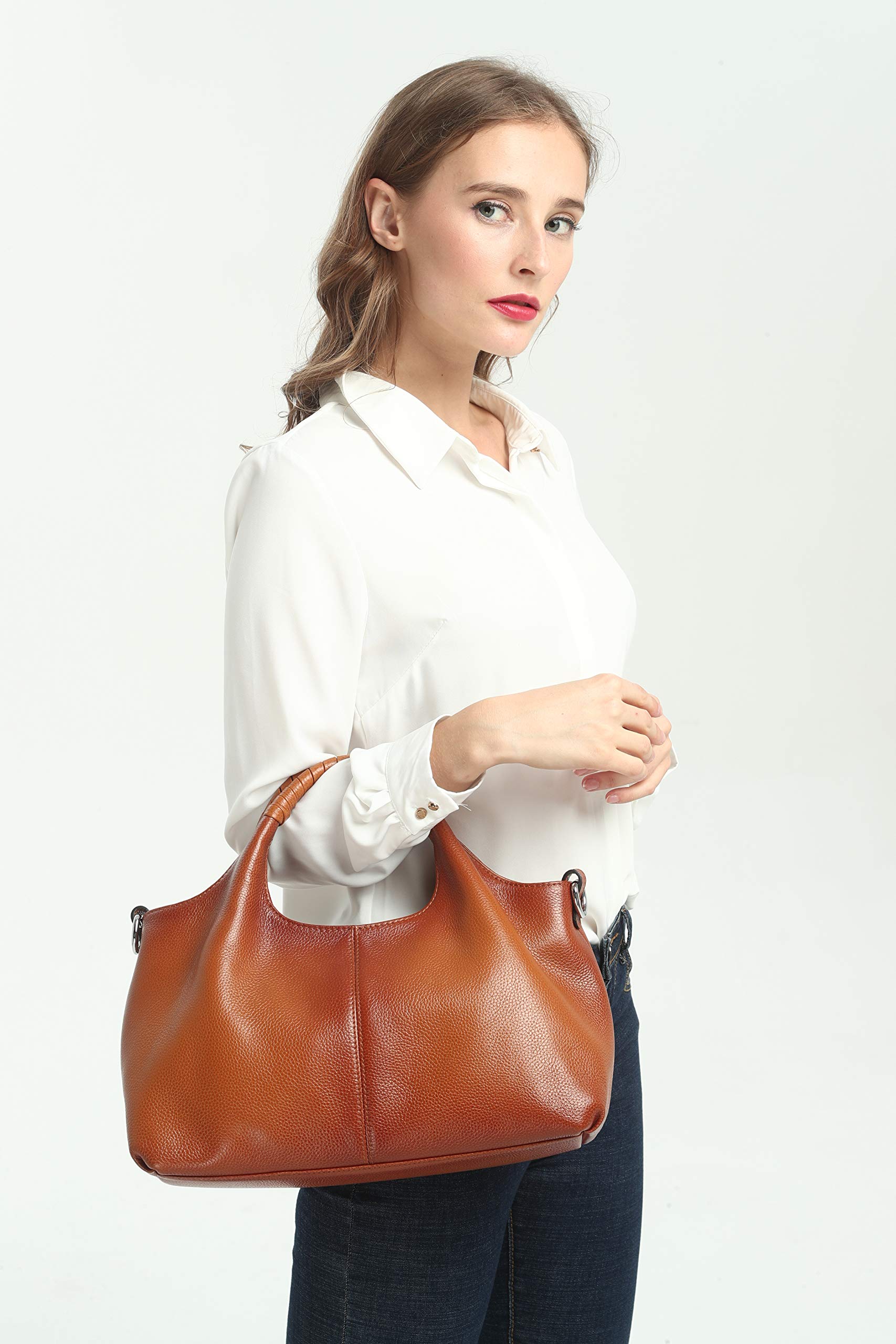 Genuine Leather Shoulder Bag for Women - Designer Crossbody Satchel Purse & Hobo Tote - Perfect for Work, Travel & Everyday Use