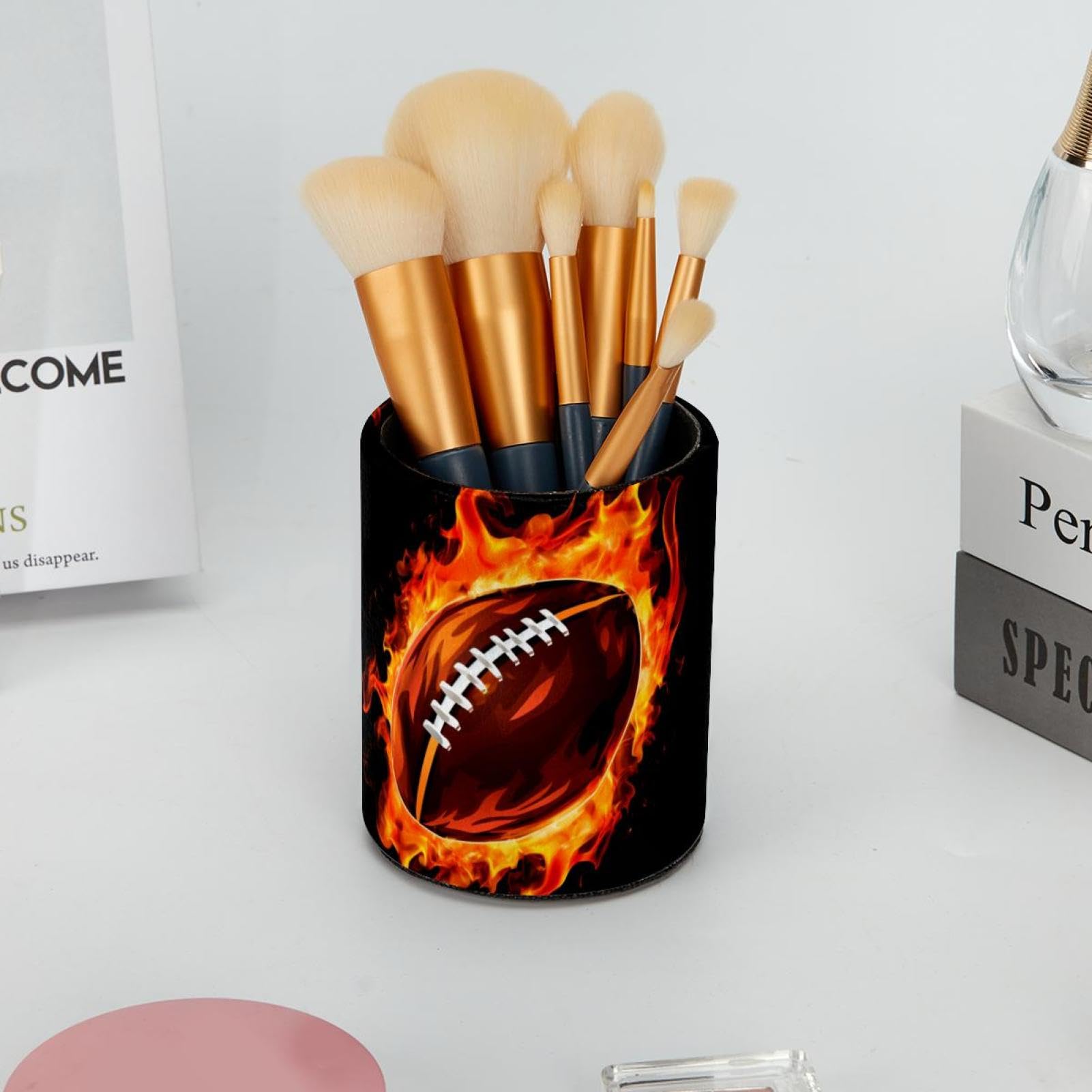 Stylish American Football Pen Holder for Desk - Pencil Organizer, Office Supplies for Home & Office Decor | Perfect for Football Fans & Workspace Organization