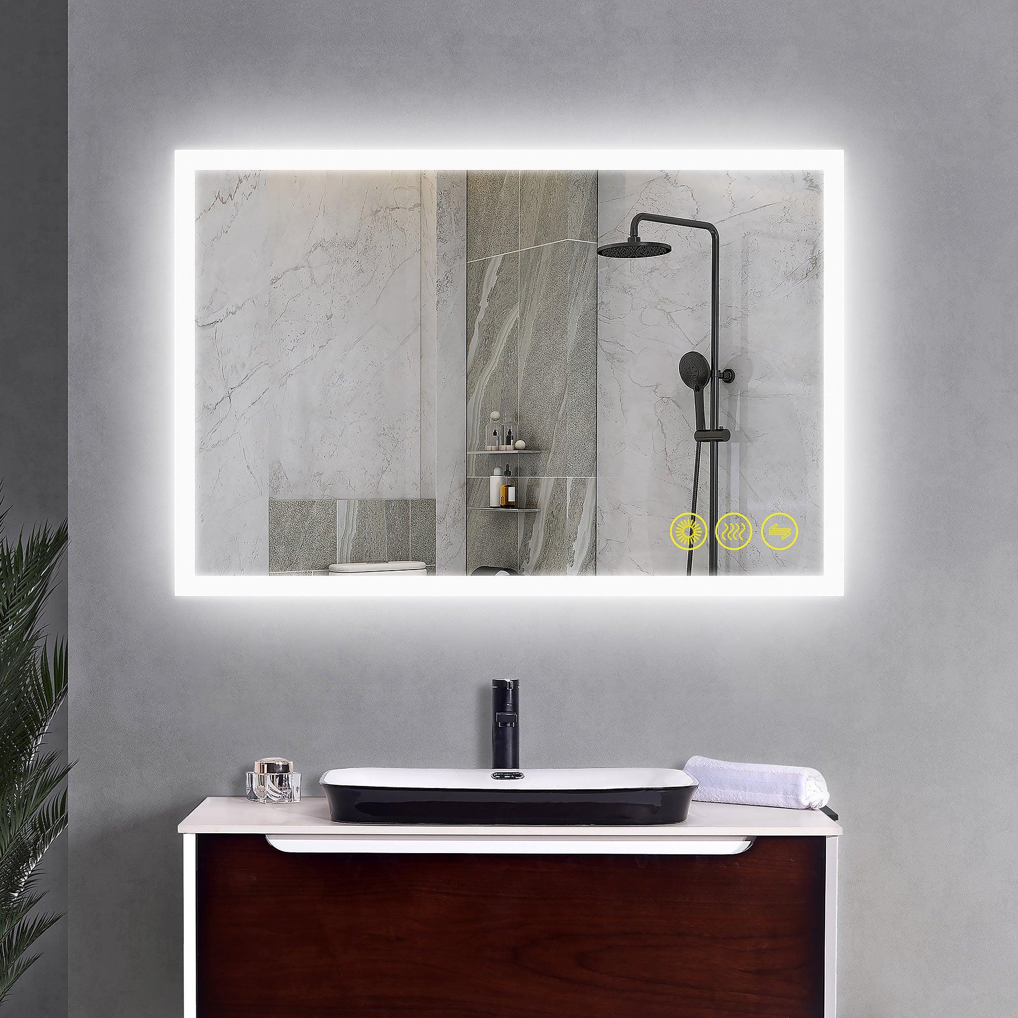 SmartGlow Dimmable LED Frameless Anti-Fog Bathroom Vanity Mirror with Touch Control - Perfect for Makeup, Shaving & Home Decor