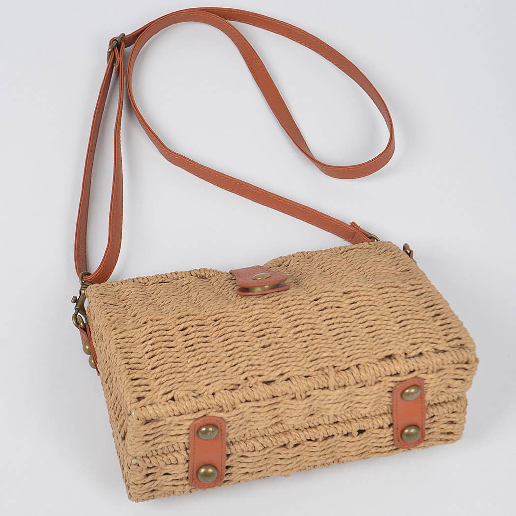 Stylish Khaki Basket Clutch - Fashionable Woven Handbag for Women | Perfect for Evening Parties, Weddings & Date Nights