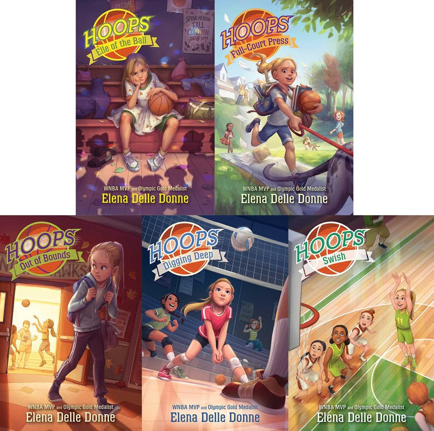 The Hoops Paperback Collection: Elle of the Ball, Full-Court Press, Out of Bounds, Digging Deep & Swish - Basketball Book Series for Teens & Young Adults - Perfect for Sports Lovers, School Reading & Gift Giving