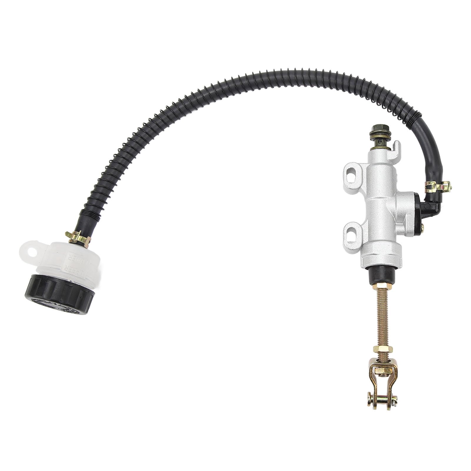 Haosie Motorcycle Rear Brake Master Cylinder Pump for Dirt Bike & ATV - White Hydraulic Foot Brake