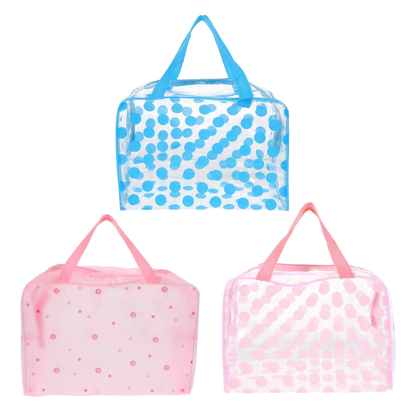Hemoton 3-Piece Waterproof Cosmetic Bags Set - Travel Toiletries Organizer, Makeup Pouch, Skincare Storage for Women | Perfect for Travel, Gym, Daily Use & Beauty Essentials Organization