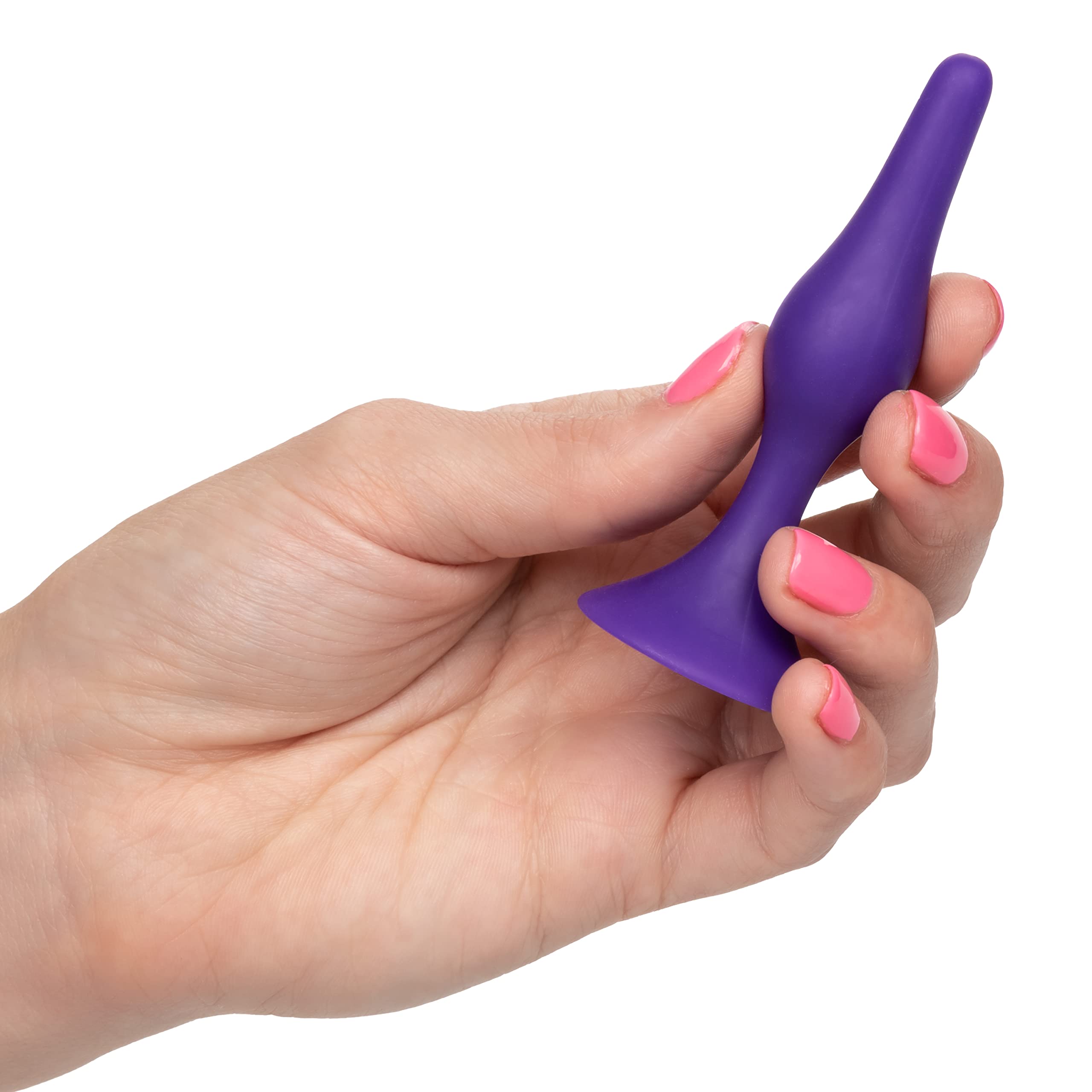 CalExotics Booty Call Silicone Butt Plug with Suction Cup Base - Waterproof Anal Toy for Couples & Beginners - Purple (1 Count) - Perfect for Solo Play, Couples Exploration & BDSM Scenes