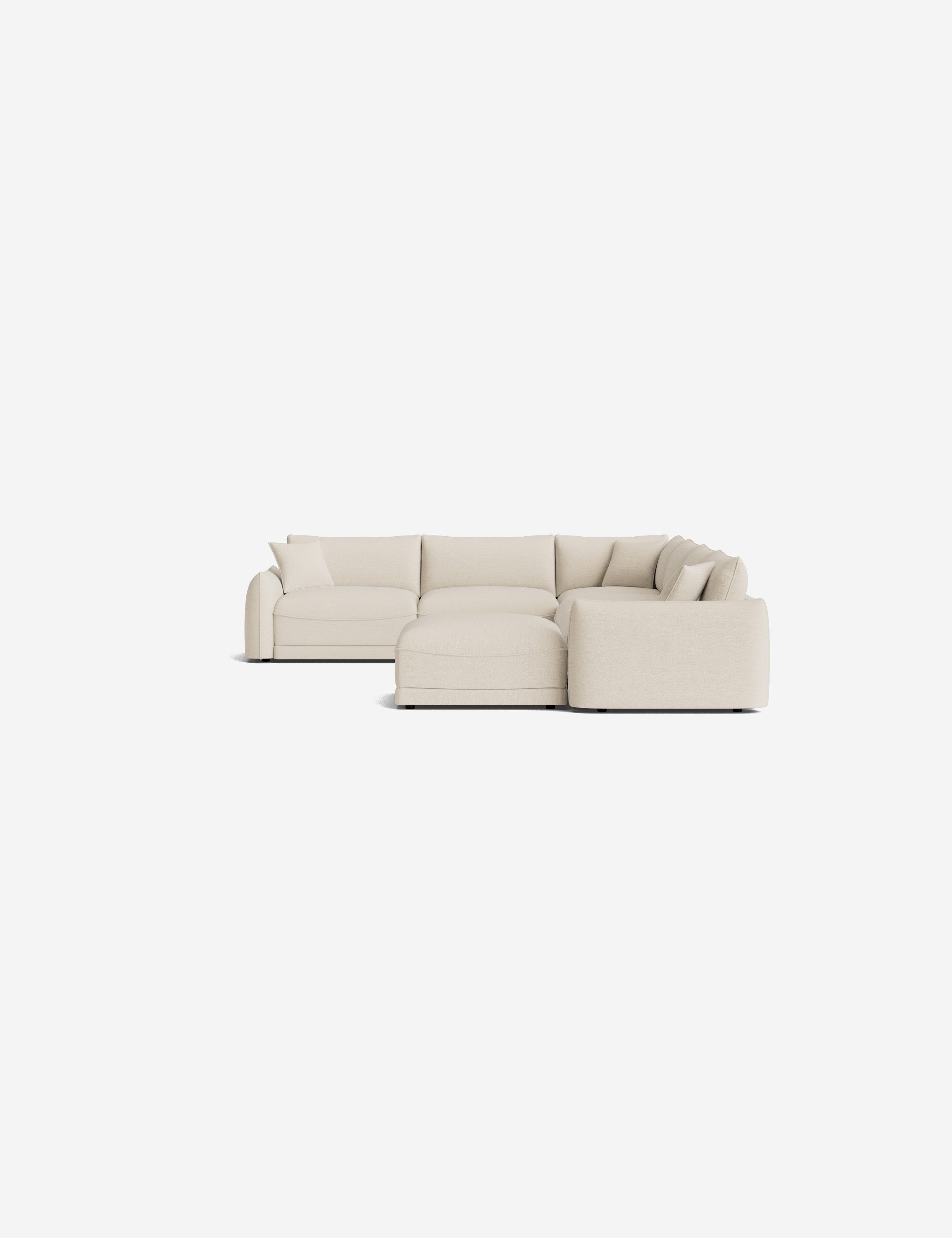 Balmer Modular Corner Sectional Sofa with Ottoman - Modern L-Shaped Living Room Furniture for Small Spaces | Perfect for Apartments, Condos and Family Gatherings
