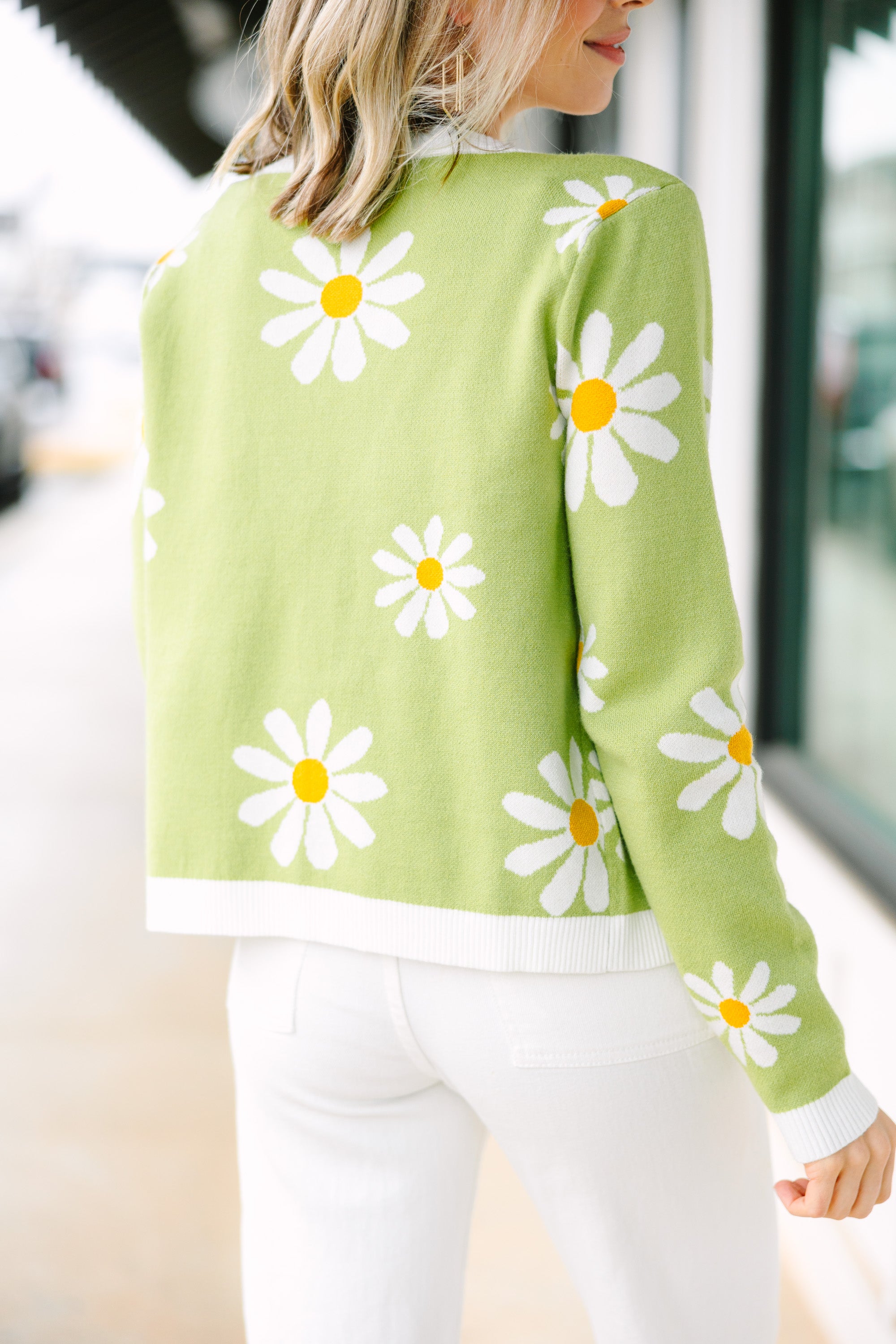 Stylish Lime Green Floral Cardigan for Women - Trendy Spring & Summer Lightweight Knitwear - Perfect for Casual Outings & Boho Fashion