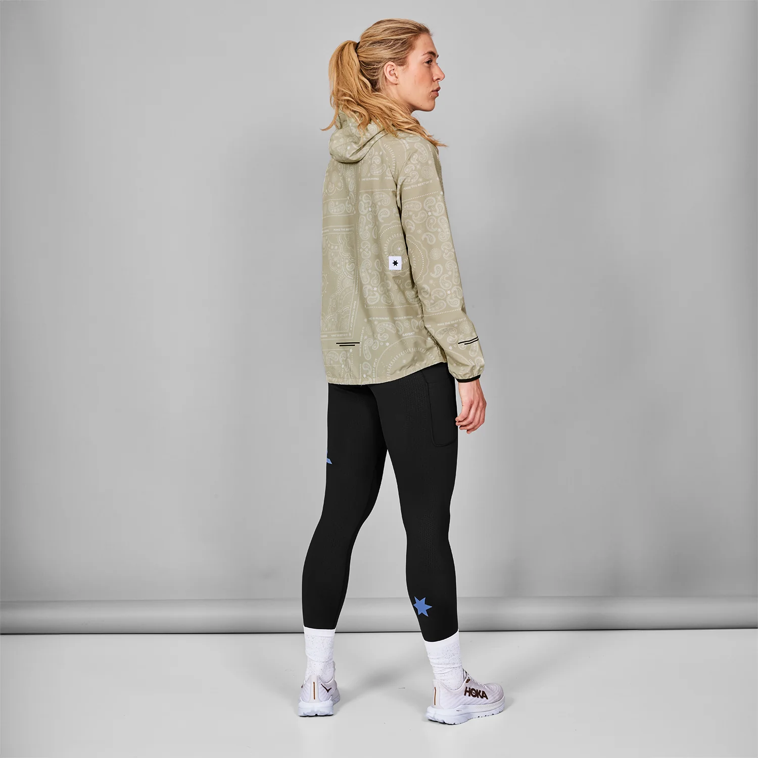 SAYSKY Women's Paisley Print Running Jacket - Lightweight Waterproof Windbreaker for Jogging, Hiking & Outdoor Activities (Style 1021)