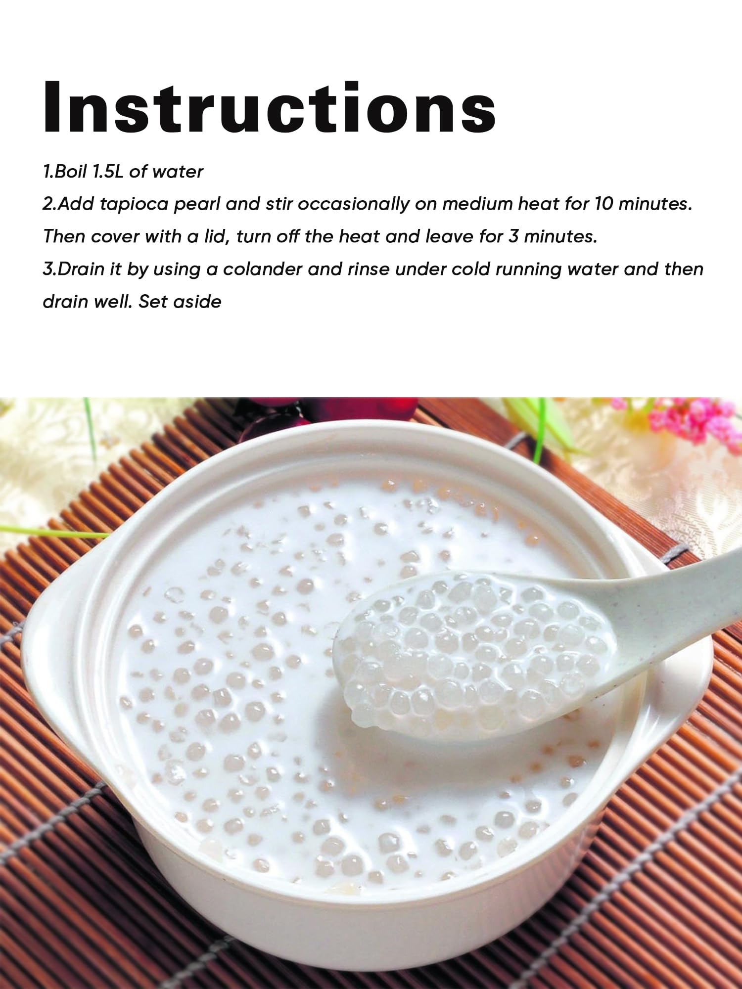 Premium Tapioca Boba Pearls for Bubble Tea - Non-GMO, Gluten-Free Sago Balls Made from Cassava Root | Perfect for Milk Tea, Tapioca Pudding, Asian Desserts, Soups & Sauce Thickening | Great for Home Brewing, Cafes & Bubble Tea Shops