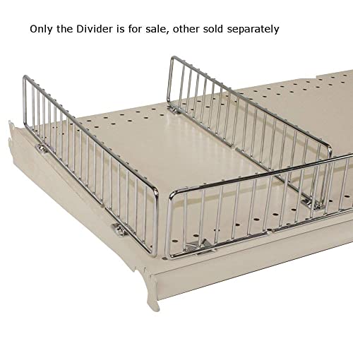 Stainless Steel Shelf Divider for Retail Store Gondola Base Deck - 16 Inch Width x 3 Inch Height - Perfect for Supermarket, Convenience Store & Warehouse Organization