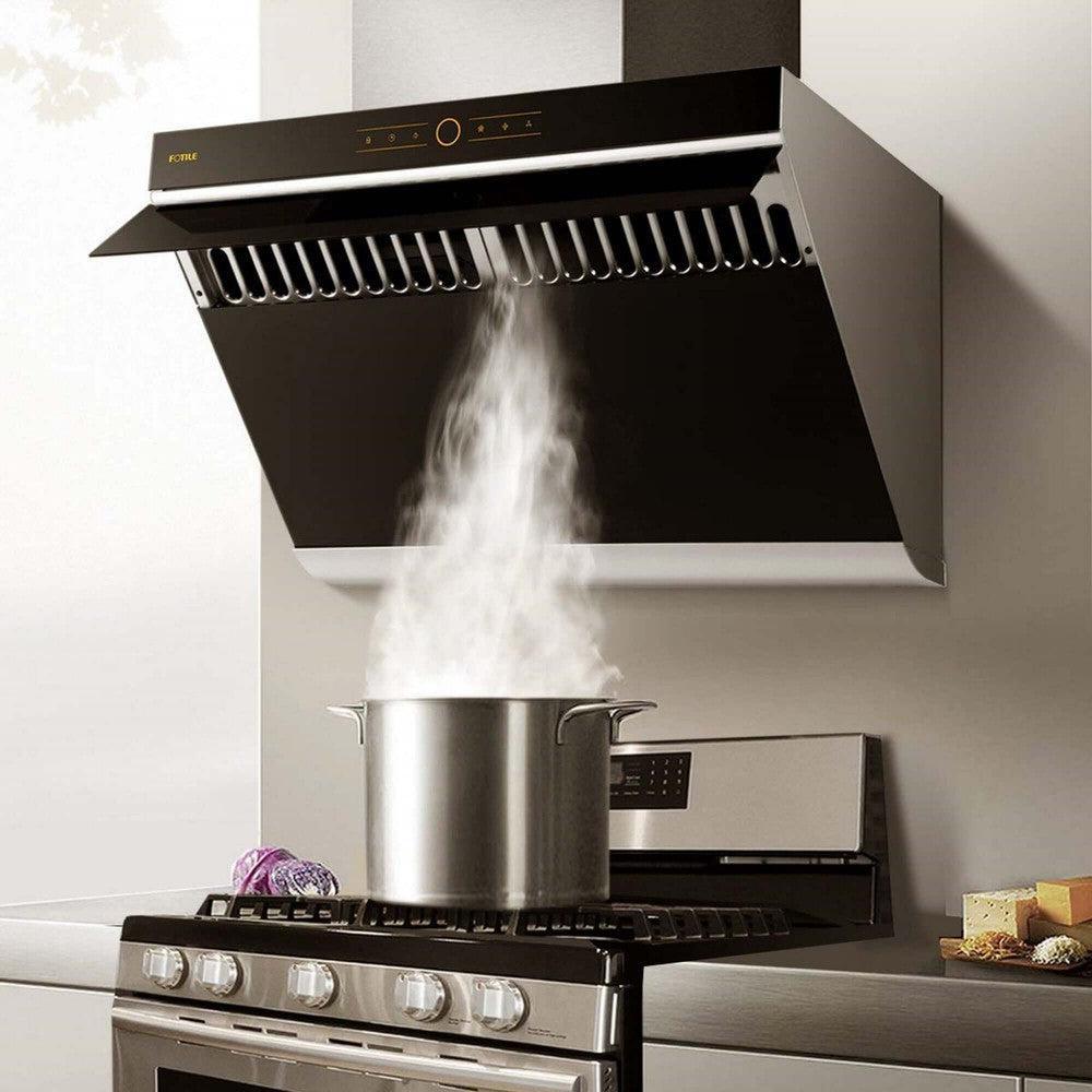 Fotile JQG7501 30-Inch 850 CFM Wall Mount Range Hood with Touchscreen Control - Stainless Steel Kitchen Vent Hood for Gas Stove, Island & Outdoor Cooking