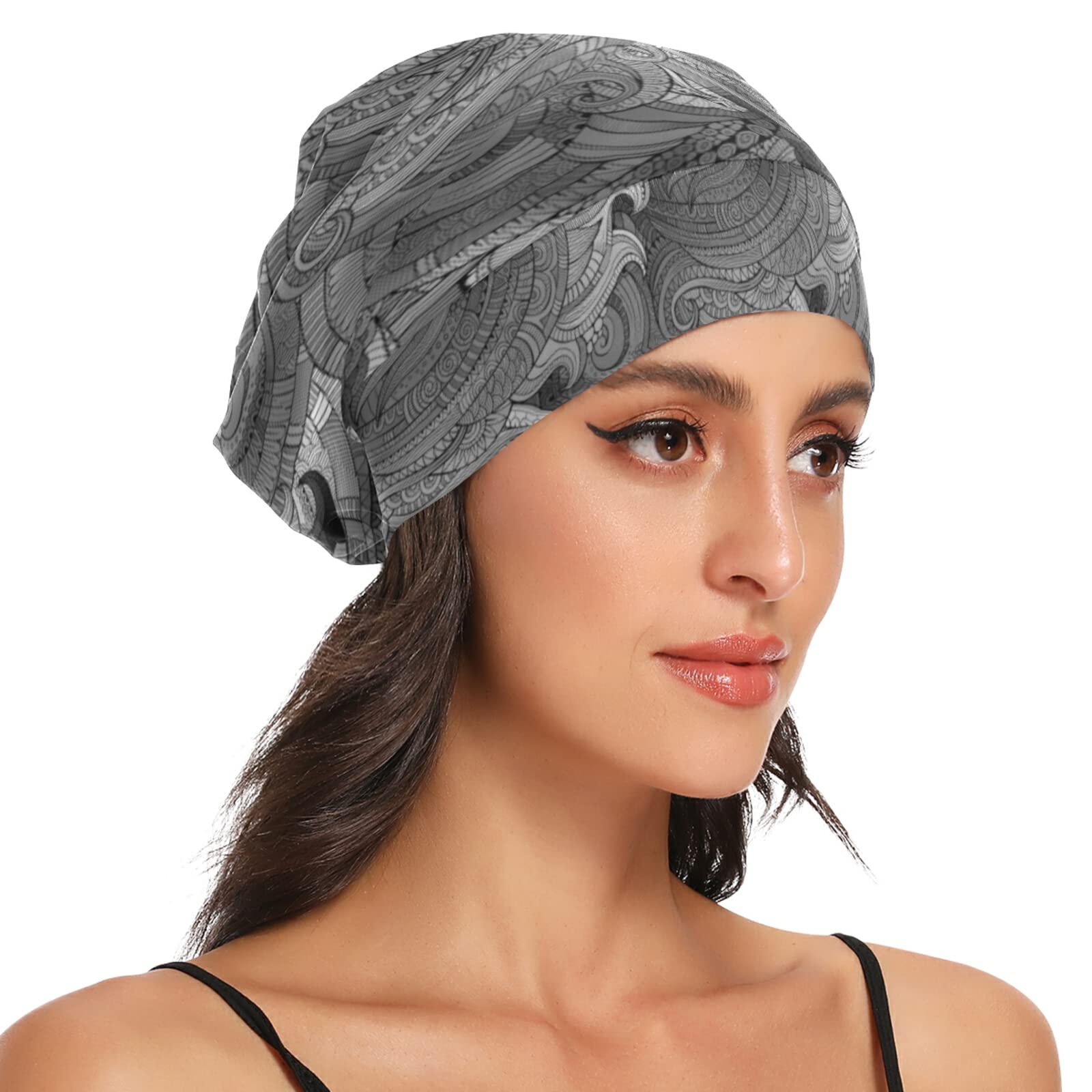 Slouchy Beanie Sleep Cap - Lightweight & Cozy Night Cap for Women & Men - Soft Head Cover for Sleeping, Travel & Cold Weather Comfort
