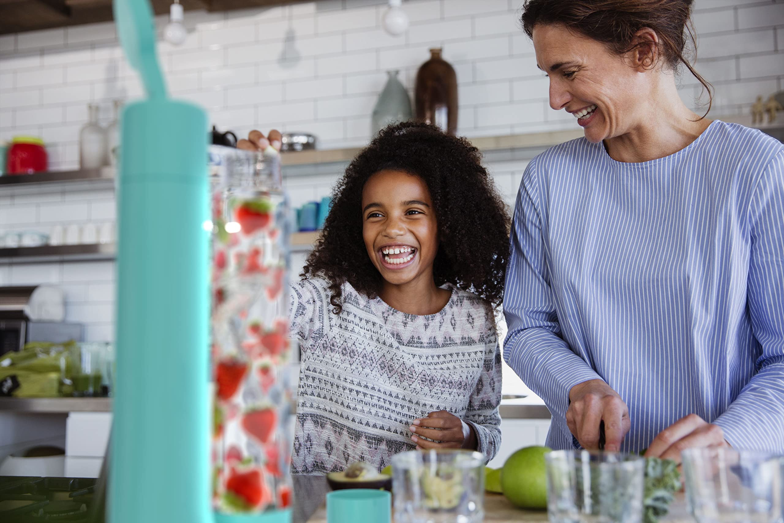 Fizzpod Soda Maker Machine for Home - Make Sparkling Water, Juice, Coffee & Cocktails | Includes 3 PET Bottles, 3 Caps & Carbonator | BPA-Free Carbonated Drink Maker for Healthy Homemade Beverages | Perfect for Parties, Kitchen & Office Use (Aruba Blue + 2 CO2)