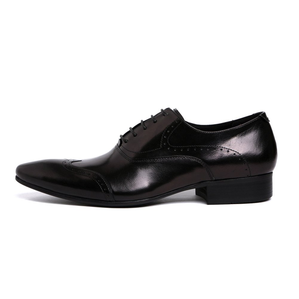 Santimon Men's Fashion Brogue Oxford Dress Shoes - Pointed Toe Lace-Up Derby for Formal & Business Wear - Perfect for Weddings, Office & Special Occasions