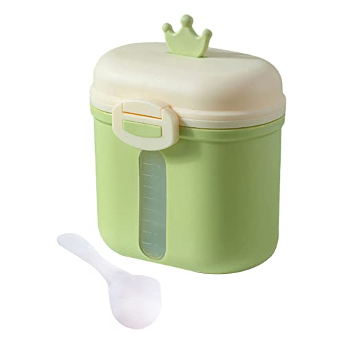 Yiju Baby Formula Dispenser & Snack Storage Container - Double Compartment Travel Milk Powder Case, Large Green - Perfect for On-the-Go Feeding & Snack Organization