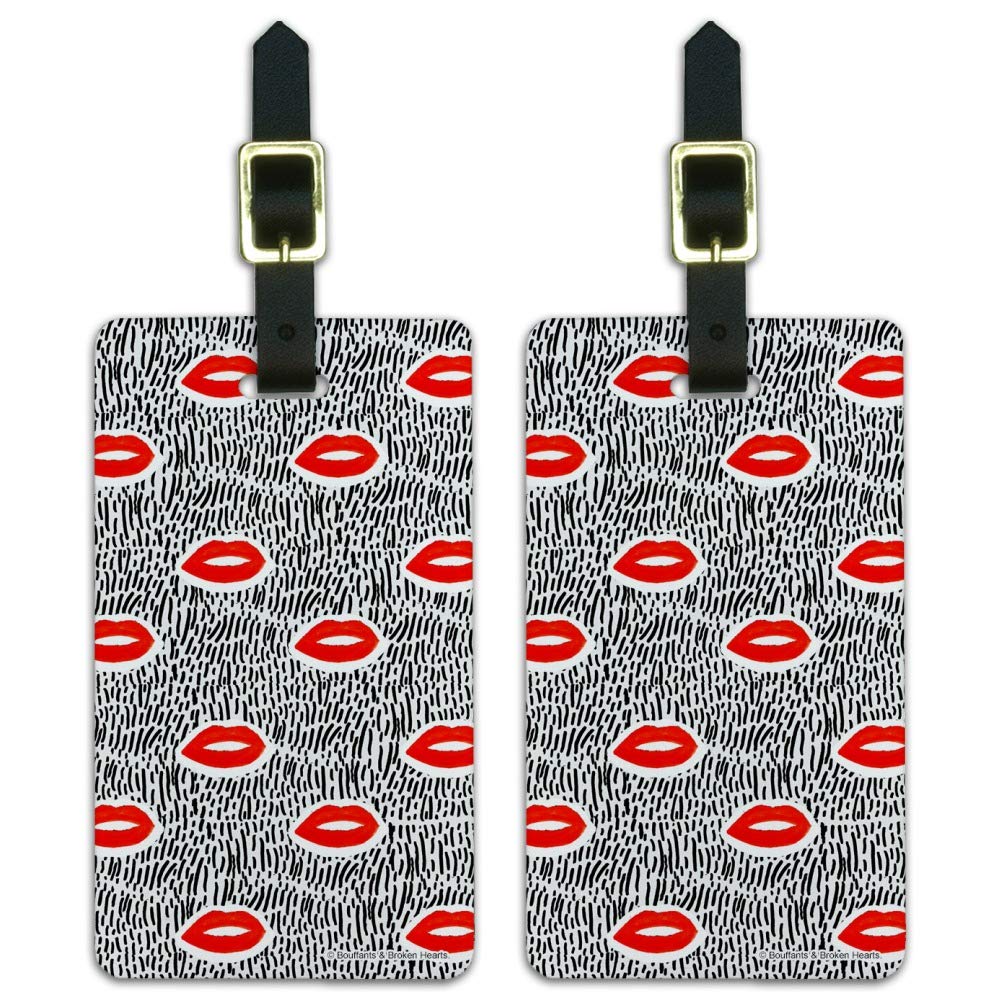 Bold Lips Luggage ID Tags - Set of 2 Waterproof Suitcase Tags for Travel, Carry-On Bags & Backpacks - Perfect for Airports, Cruises & Business Trips