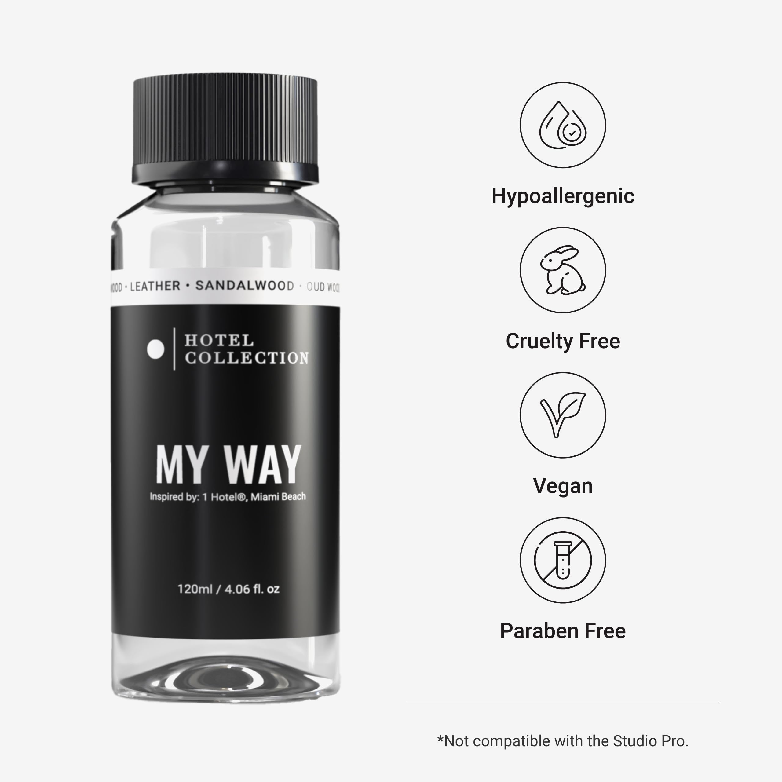 Luxury Hotel Inspired Aromatherapy Essential Oil Diffuser - My Way Scent with Sandalwood, Virginia Cedar & Iris - 120mL for Relaxation, Spa & Home Fragrance