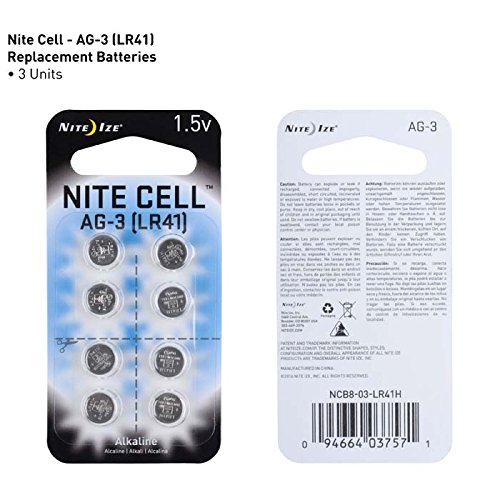 Nite Ize Nite Cell AG-3 LR41 Replacement Batteries (8-Pack) - Long-Lasting Power for Watches, Calculators, Toys & Small Electronics - Perfect for Home, Office & Travel Use