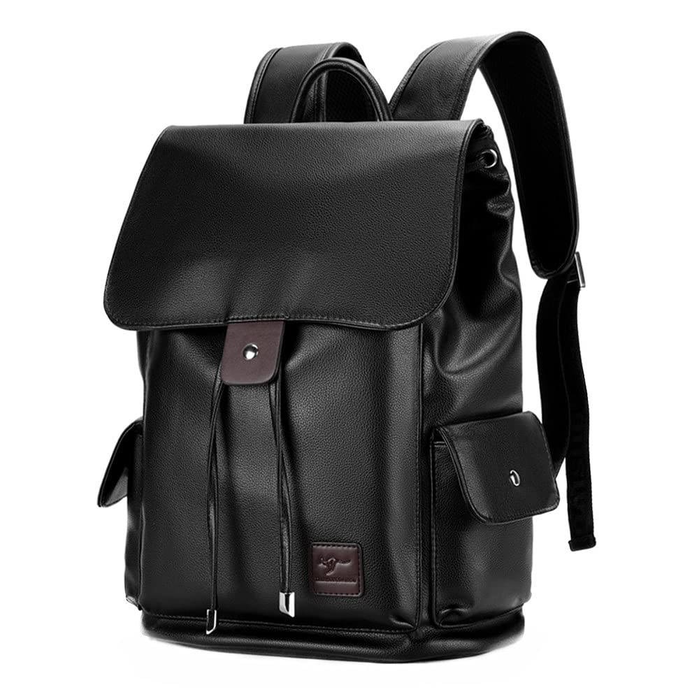 TIANHONGDAISHU Genuine Leather Laptop Backpack for Men - 15.6 Inch Business Travel Backpack with USB Charging Port - Perfect for Office, Commuting & College Students