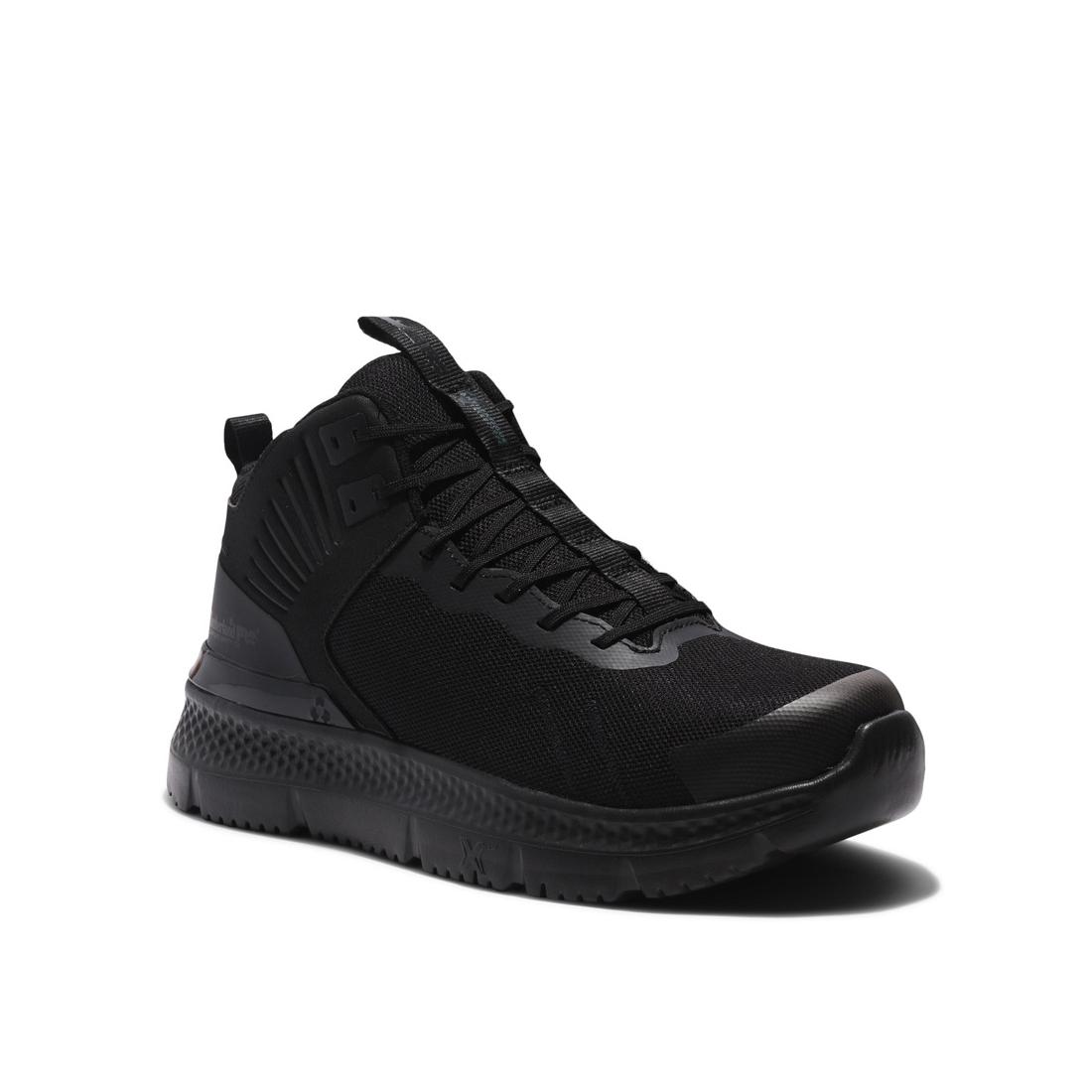 Setra Composite Toe Work Boots for Men - Black Safety Shoes with Steel Shank & Slip Resistant - Ideal for Construction, Warehouse & Outdoor Work