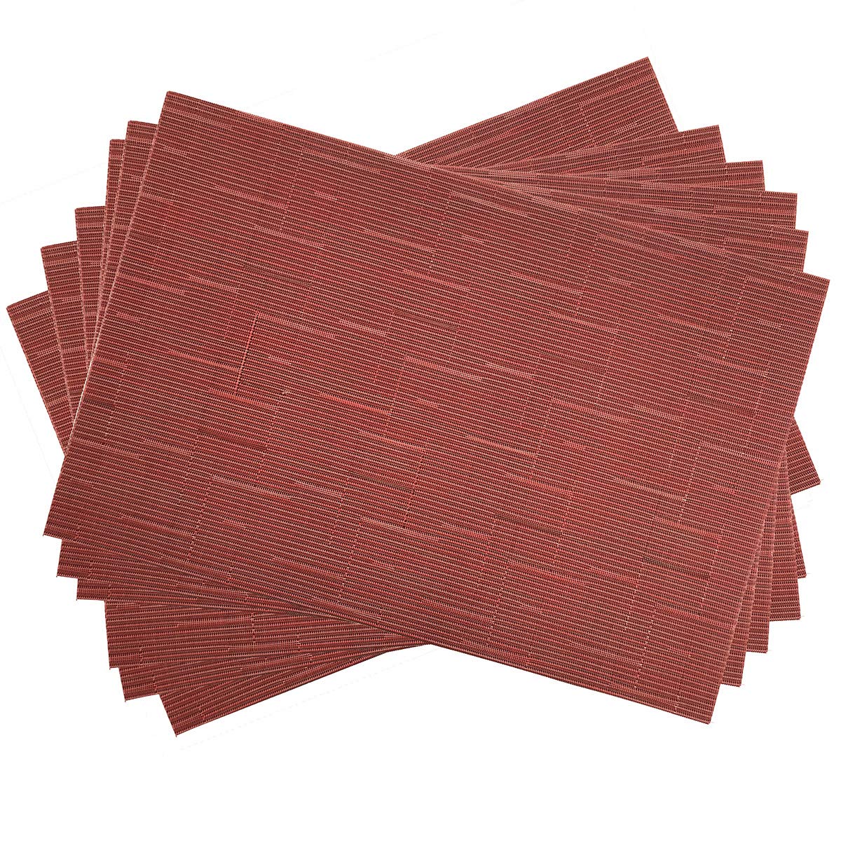 Premium PVC Table Mats Set of 6 - Woven Vinyl Placemats 18