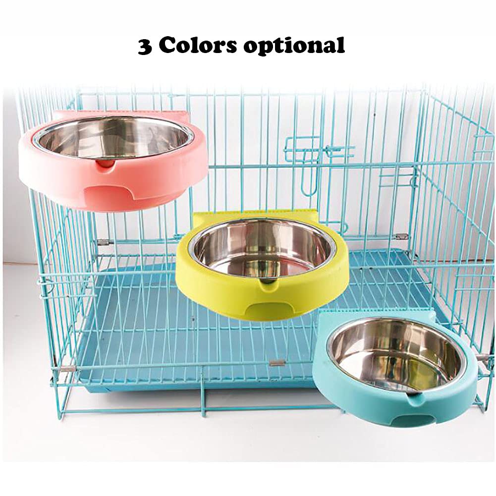 Stainless Steel Hanging Pet Bowls for Crate & Kennel - Removable Food & Water Feeder with Bolt Holder for Dogs, Cats, Puppies, Rabbits & Small Animals (Small, Blue) - Perfect for Travel, Training & Home Use