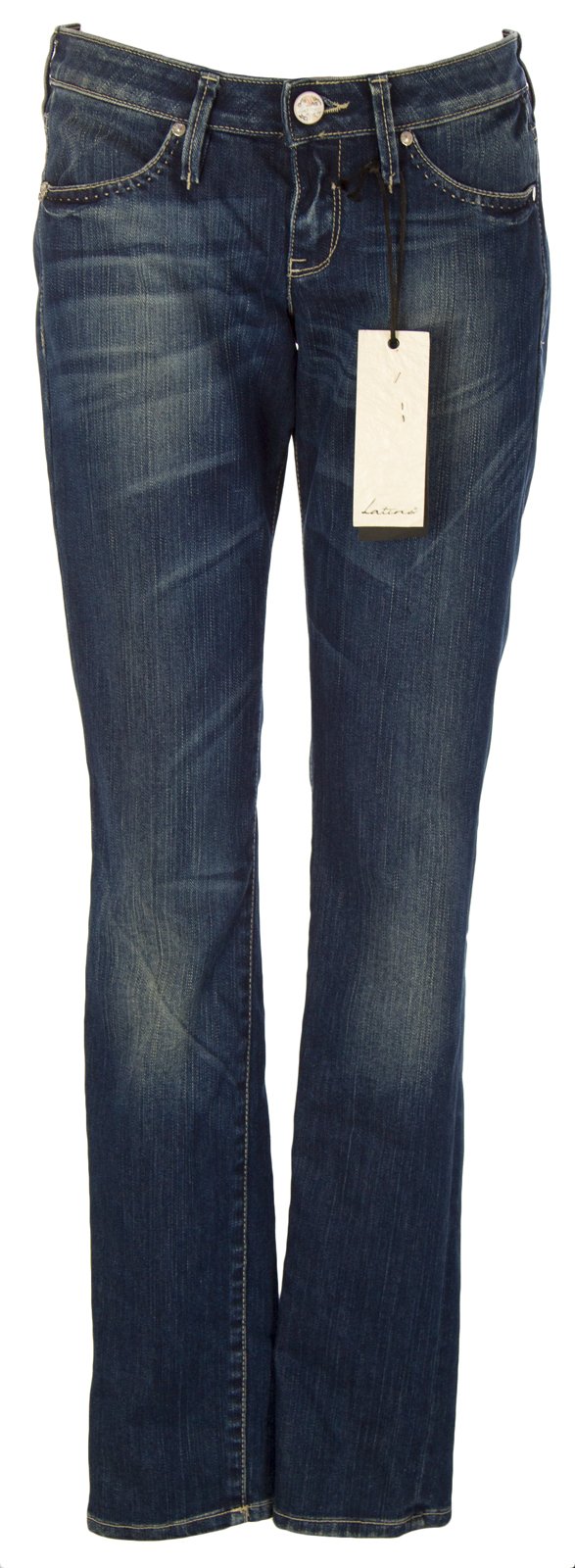 Women's Dark Wash Whisker Jeans for Casual Wear